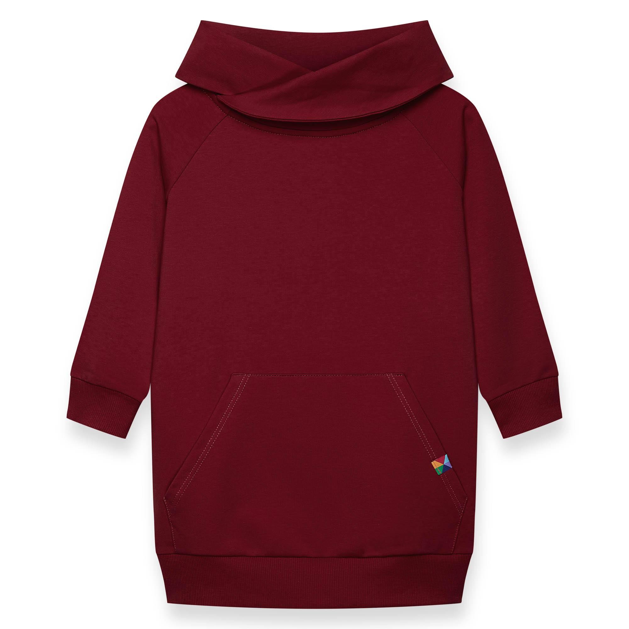 Burgundy long funnel neck pullover sweatshirt