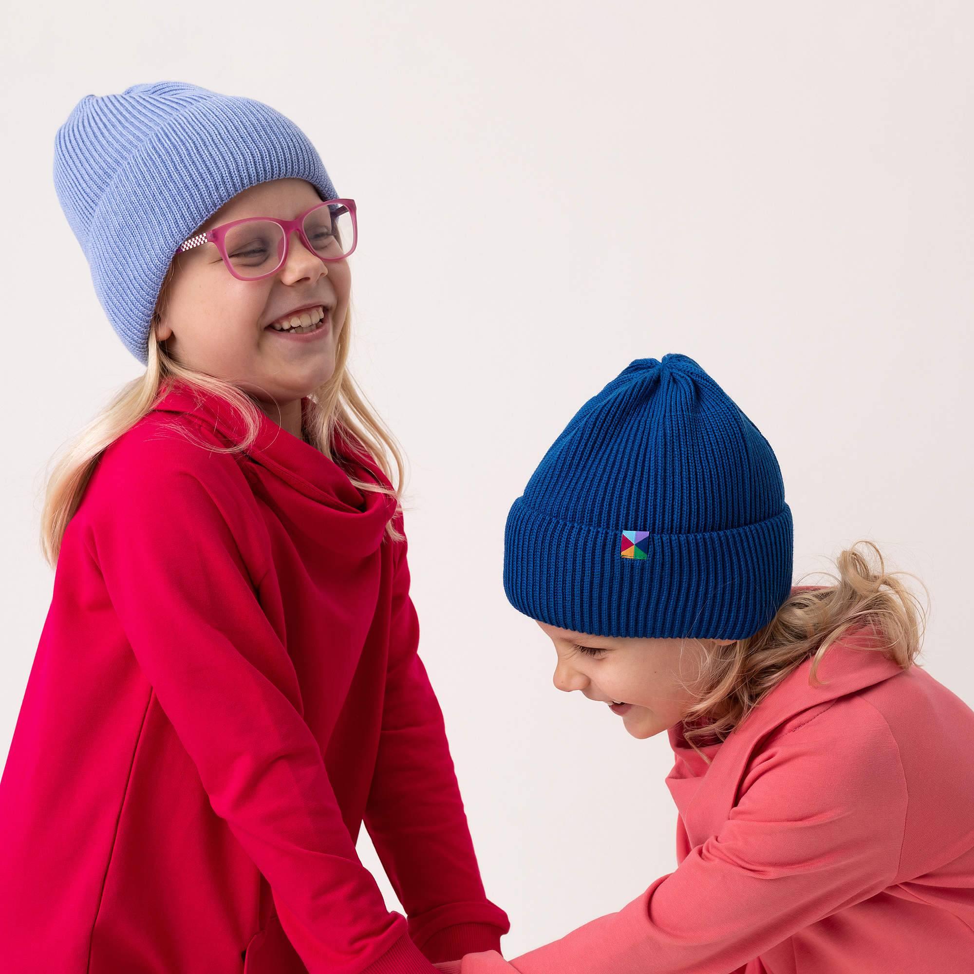 Sky blue merino wool hat kids