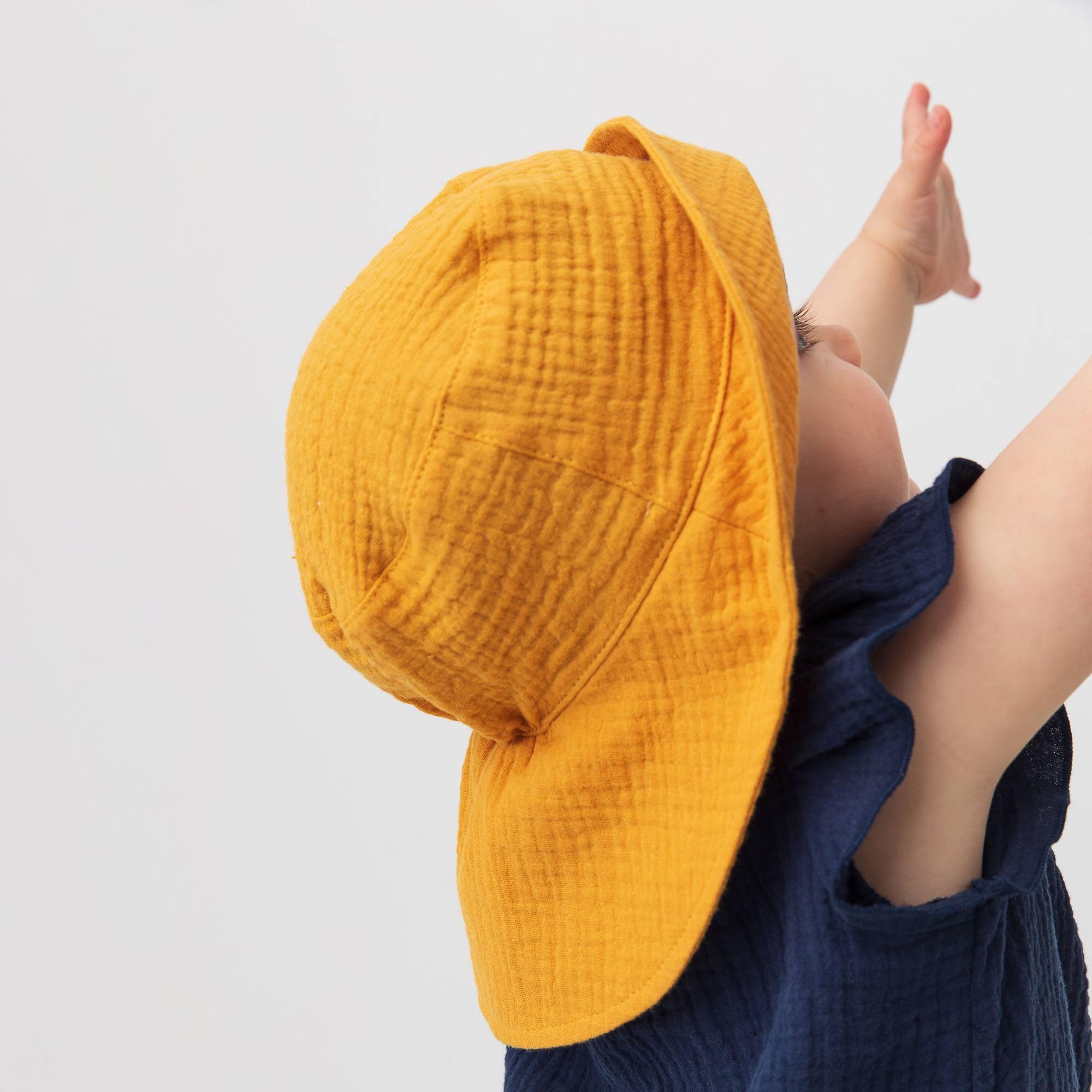 Mustard muslin hat Baby