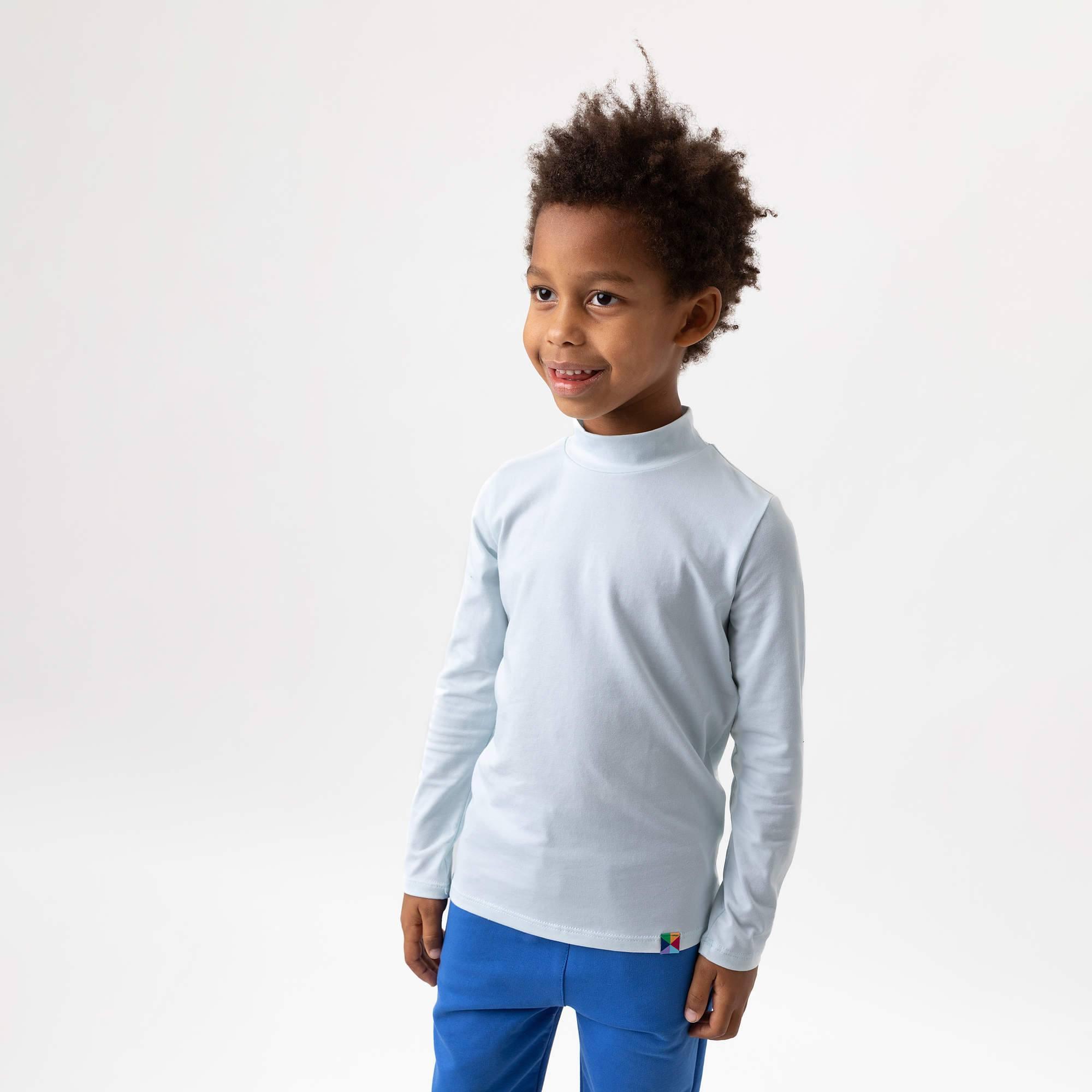 Light blue turtleneck long sleeve shirt