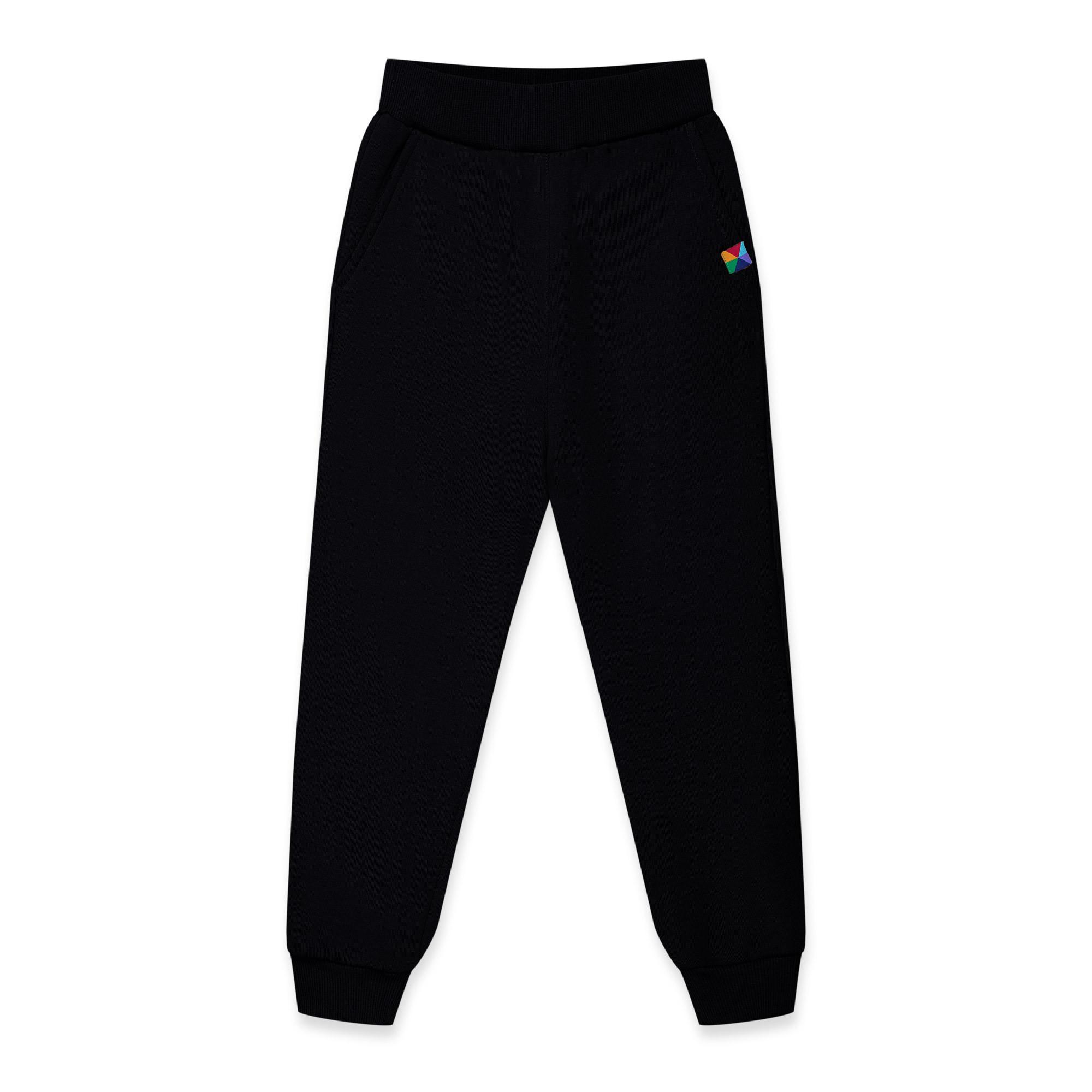 Black fleece-lined joggers kids