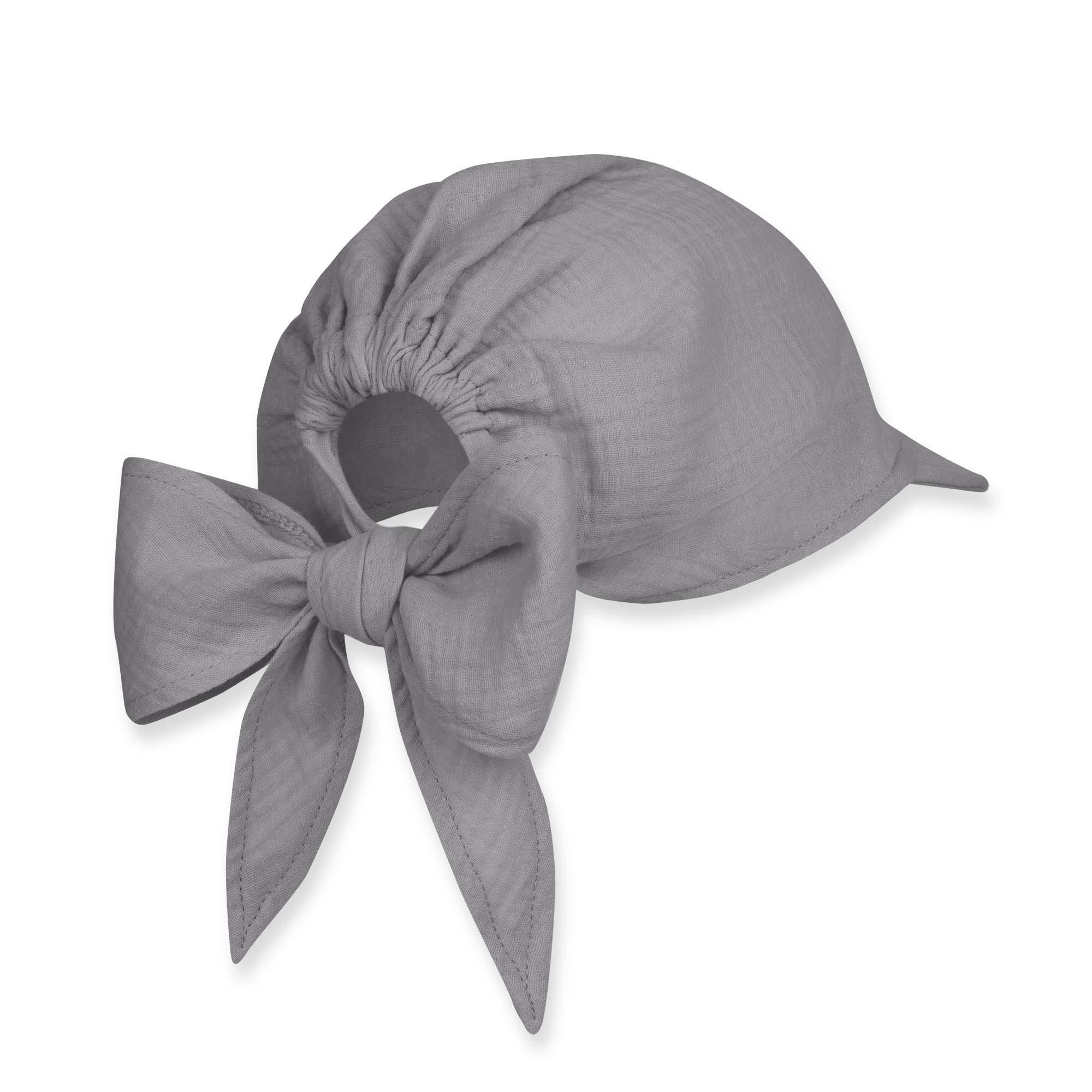 Grey muslin bandana hat