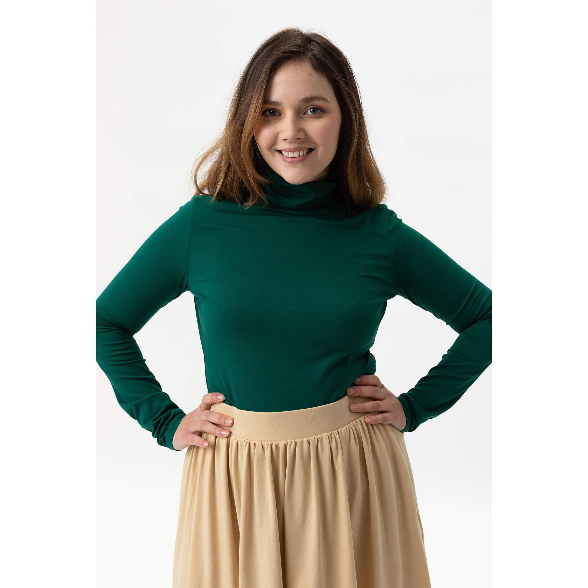 Bottle-green turtleneck Women