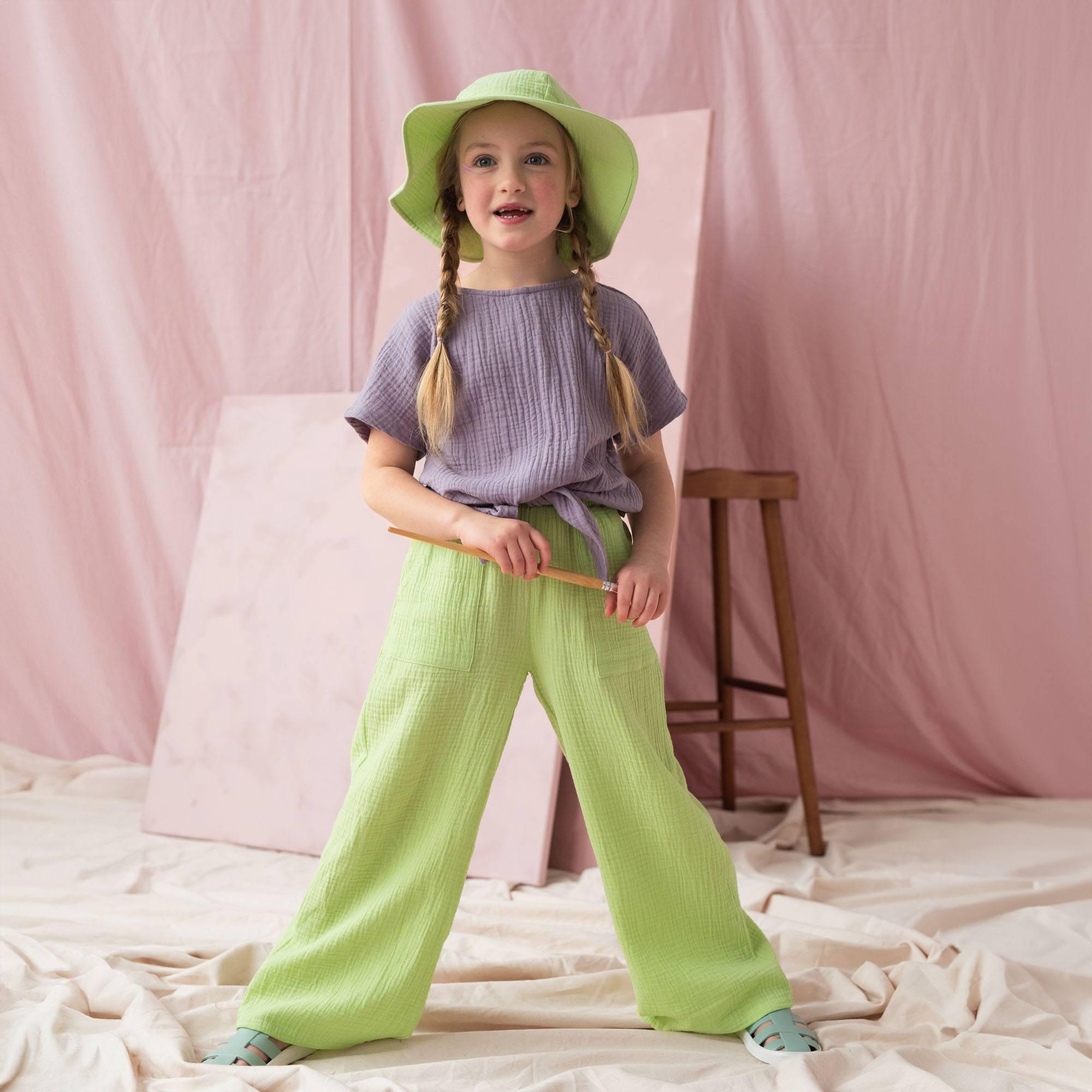 Lime muslin pants