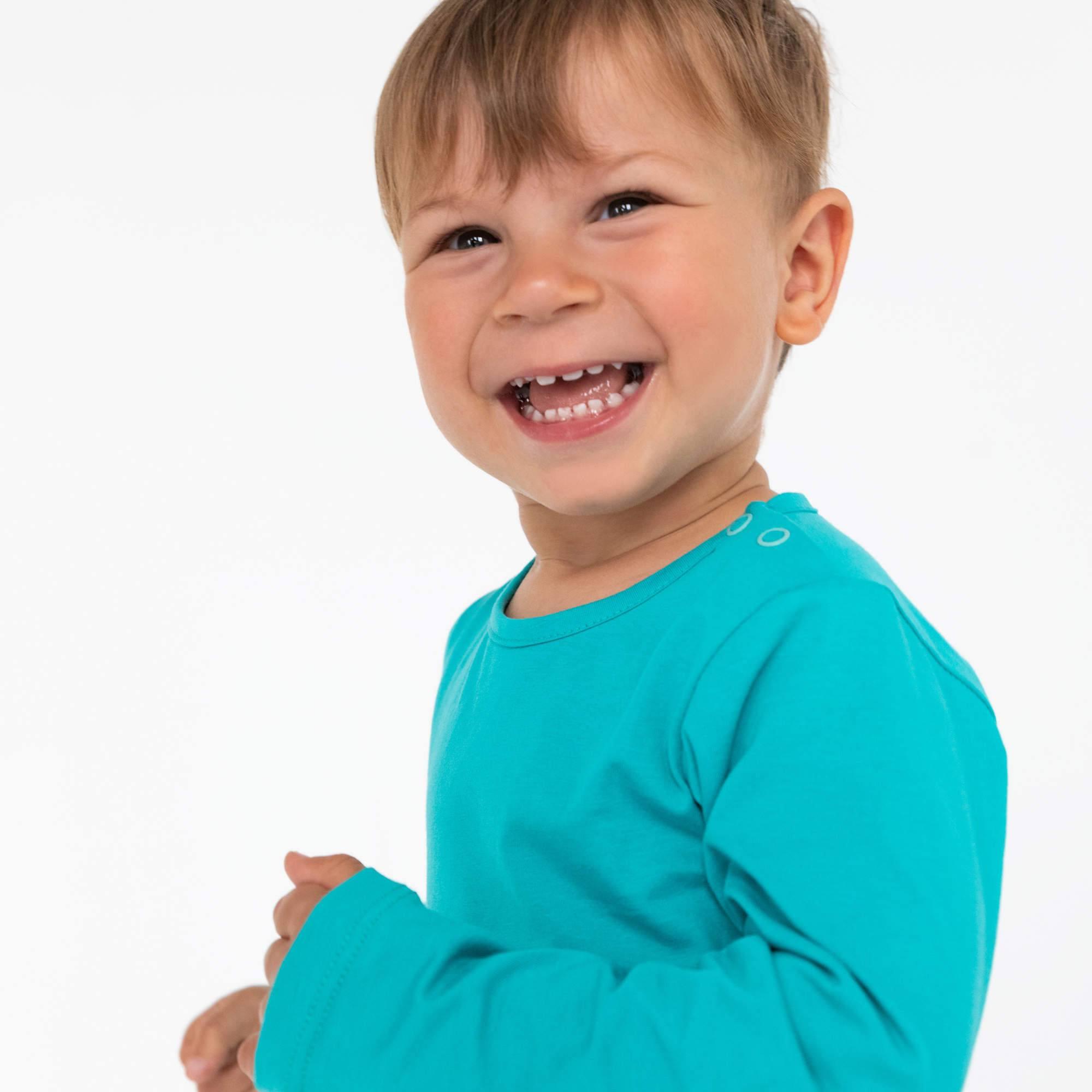 Turquoise long sleeve bodysuit