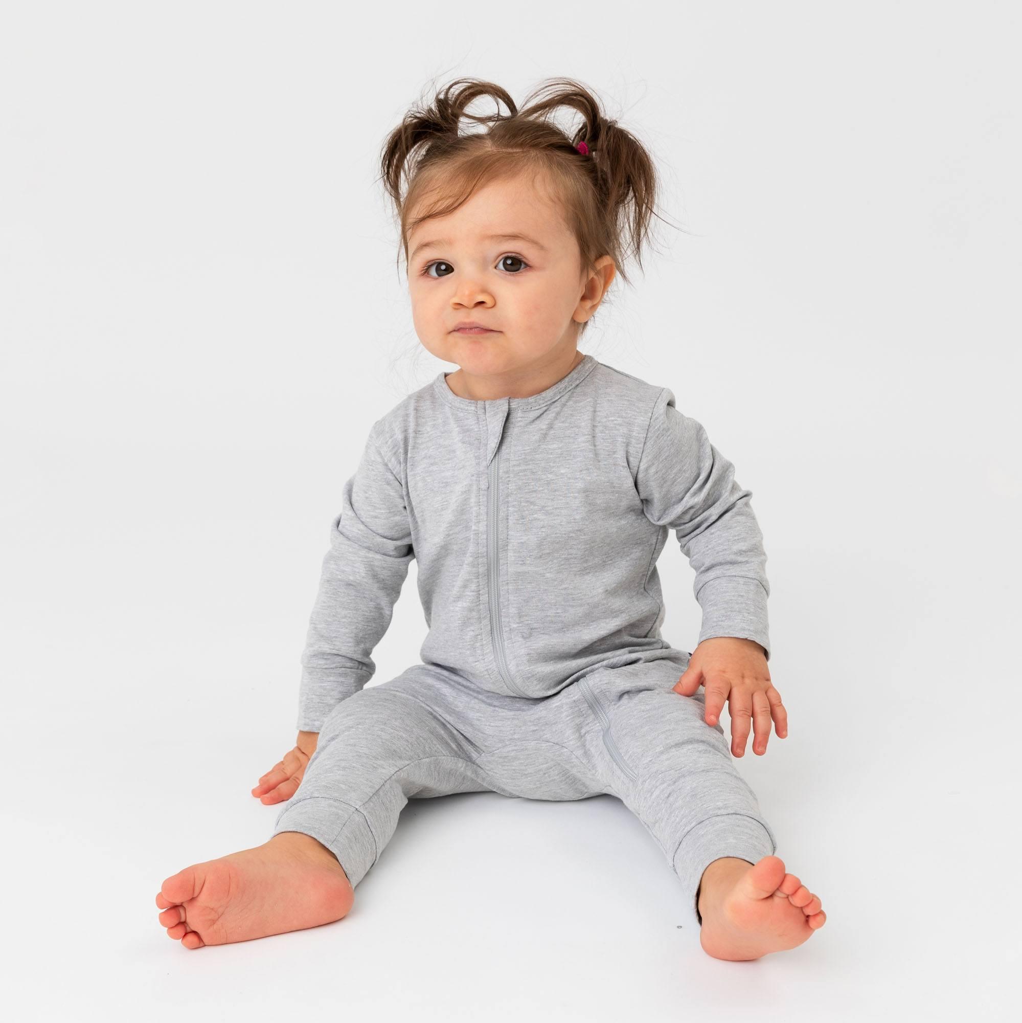 Grey melange romper suit