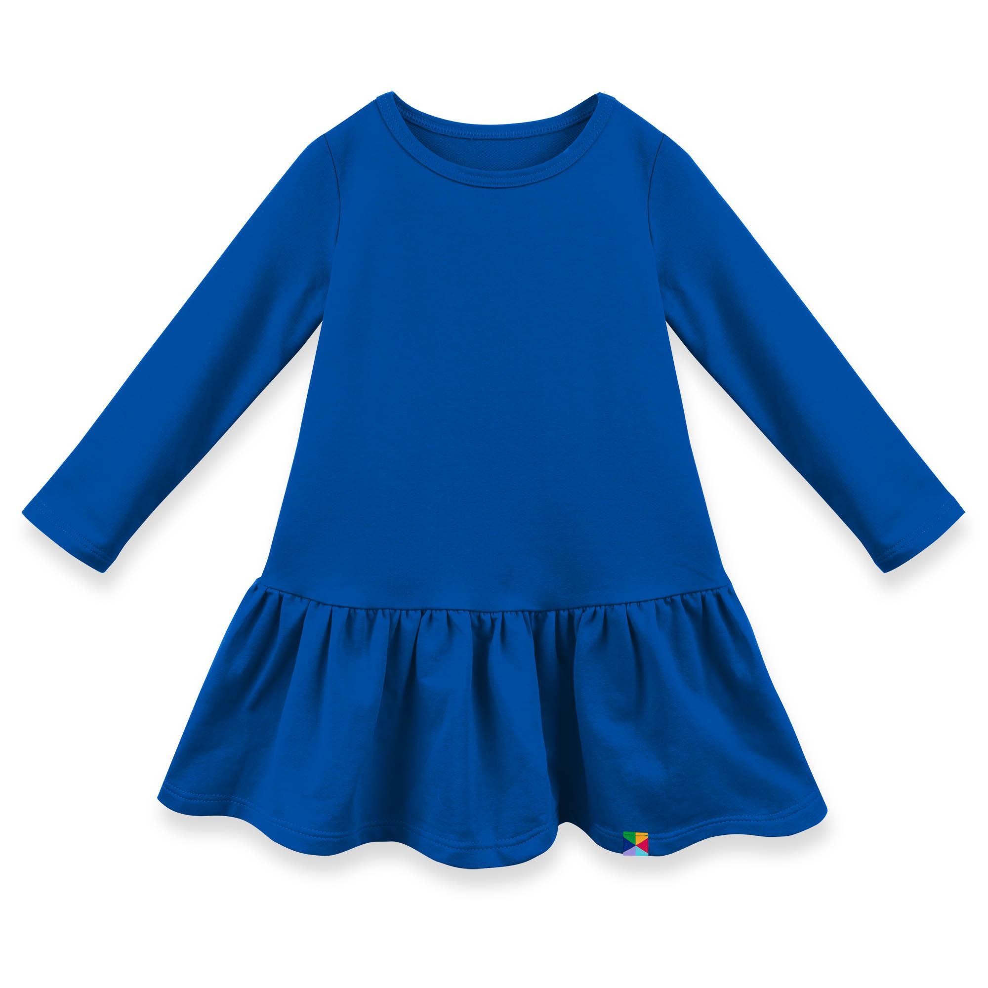 Blue flared sweatshirt dress