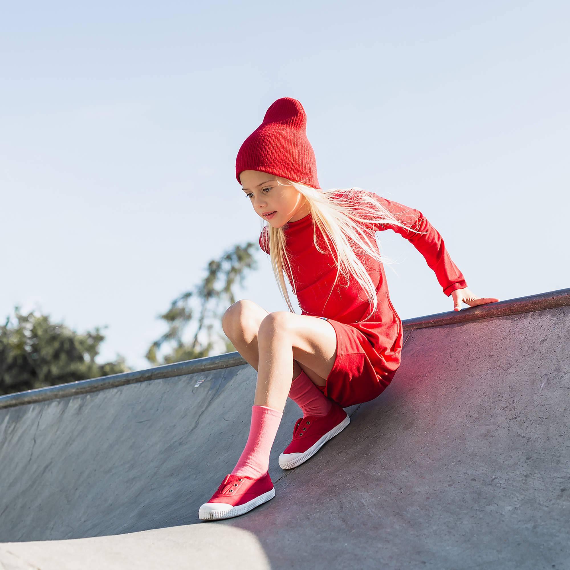 Red dress with pockets