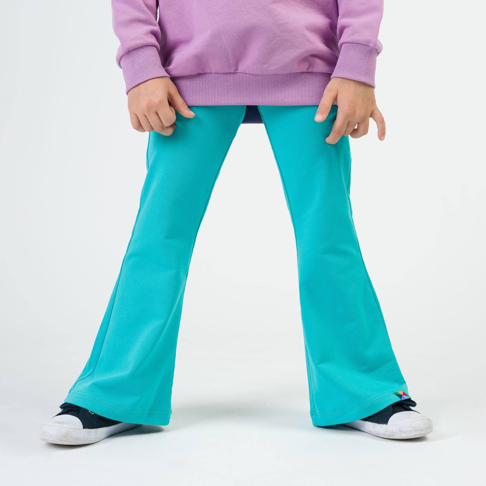 Turquoise flared pants