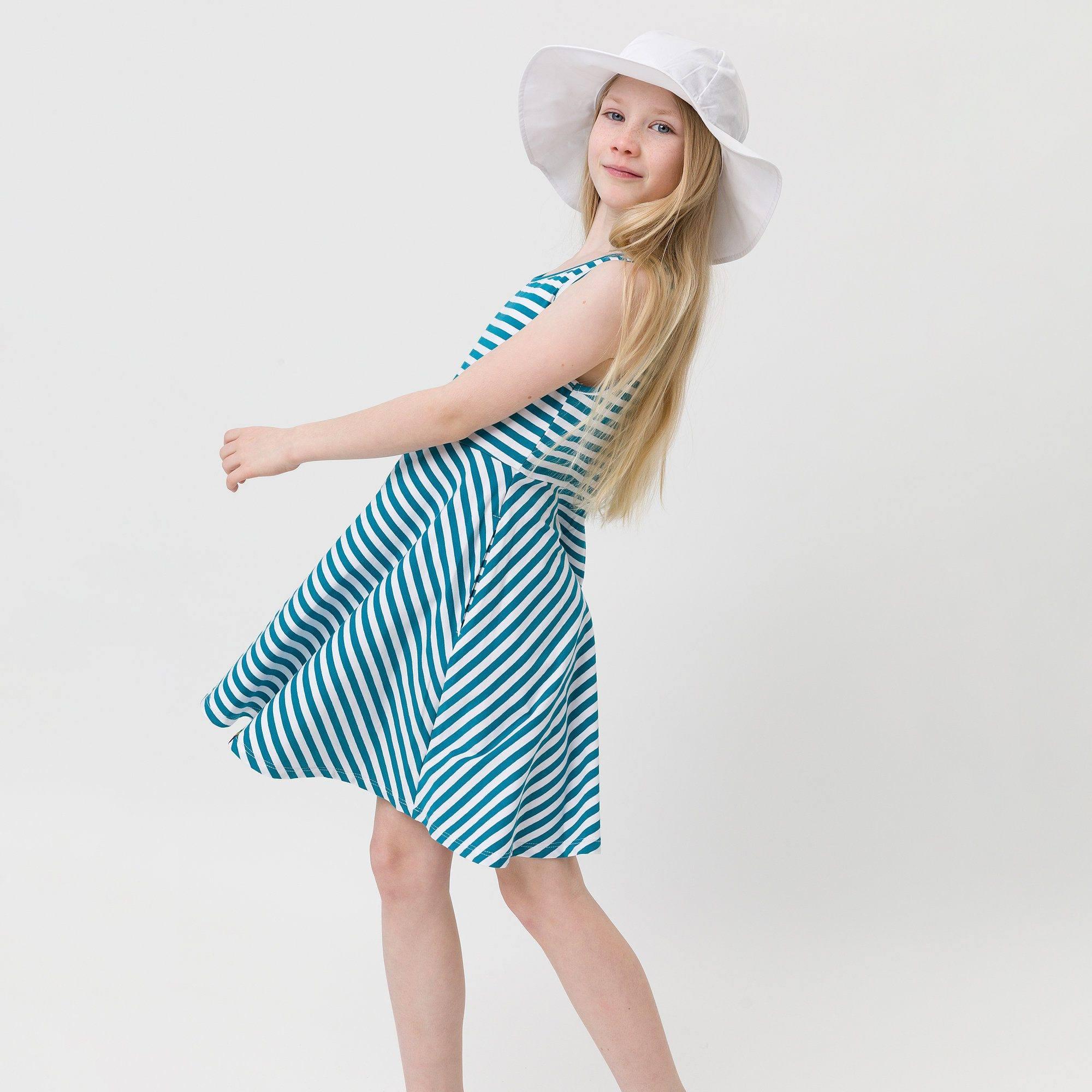 Turquoise stripes striped sleeveless dress