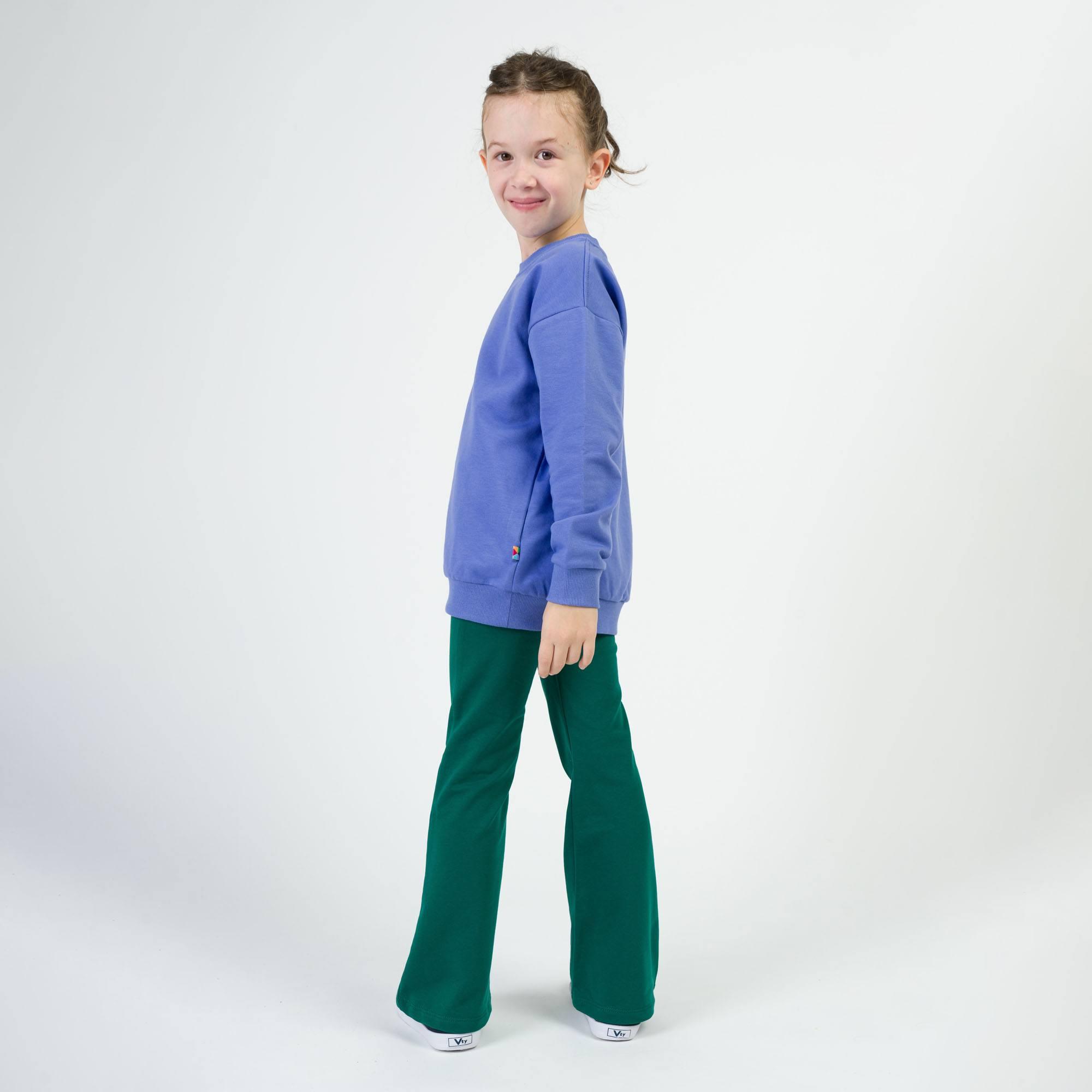 Bottle-green flared pants