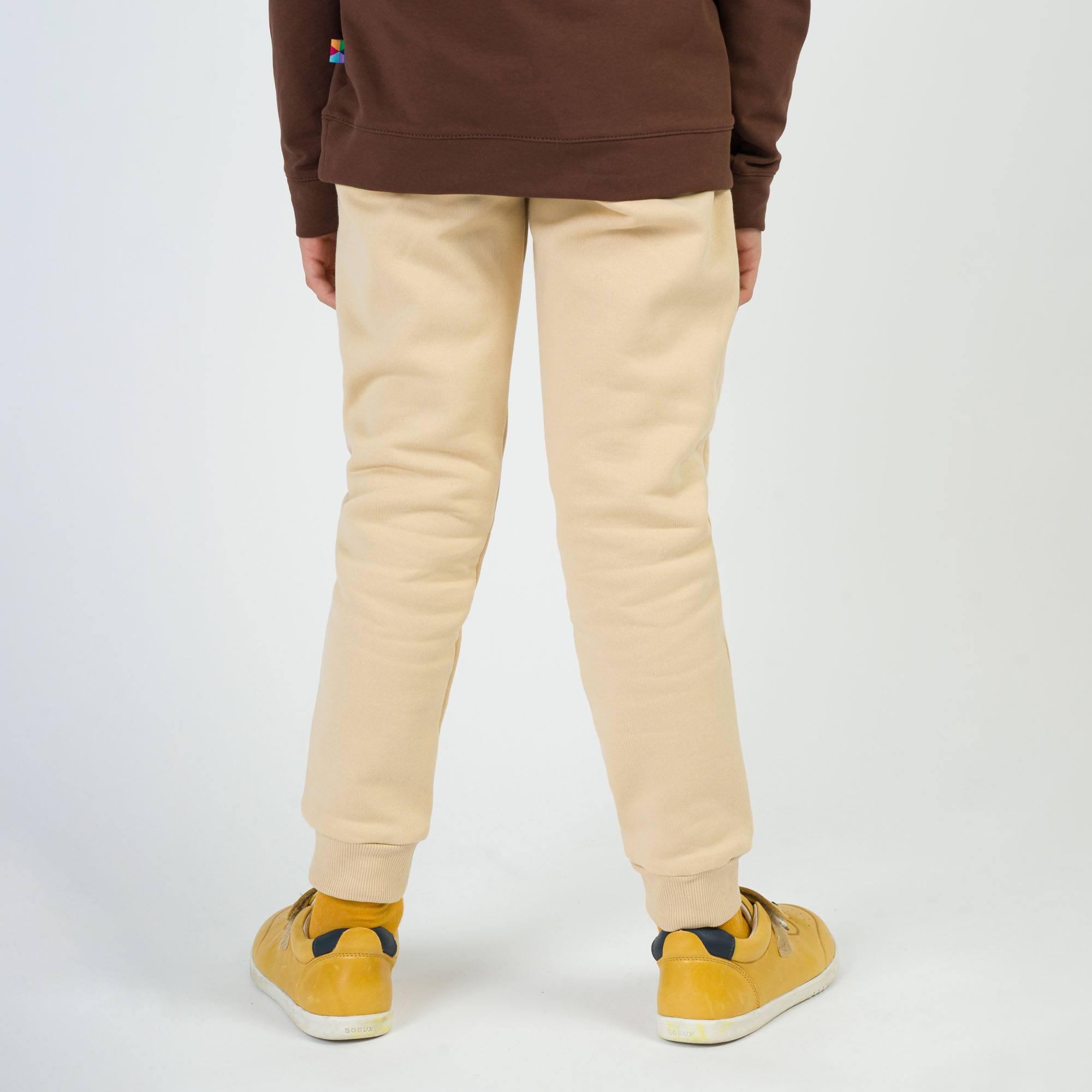 Beige fleece-lined joggers kids