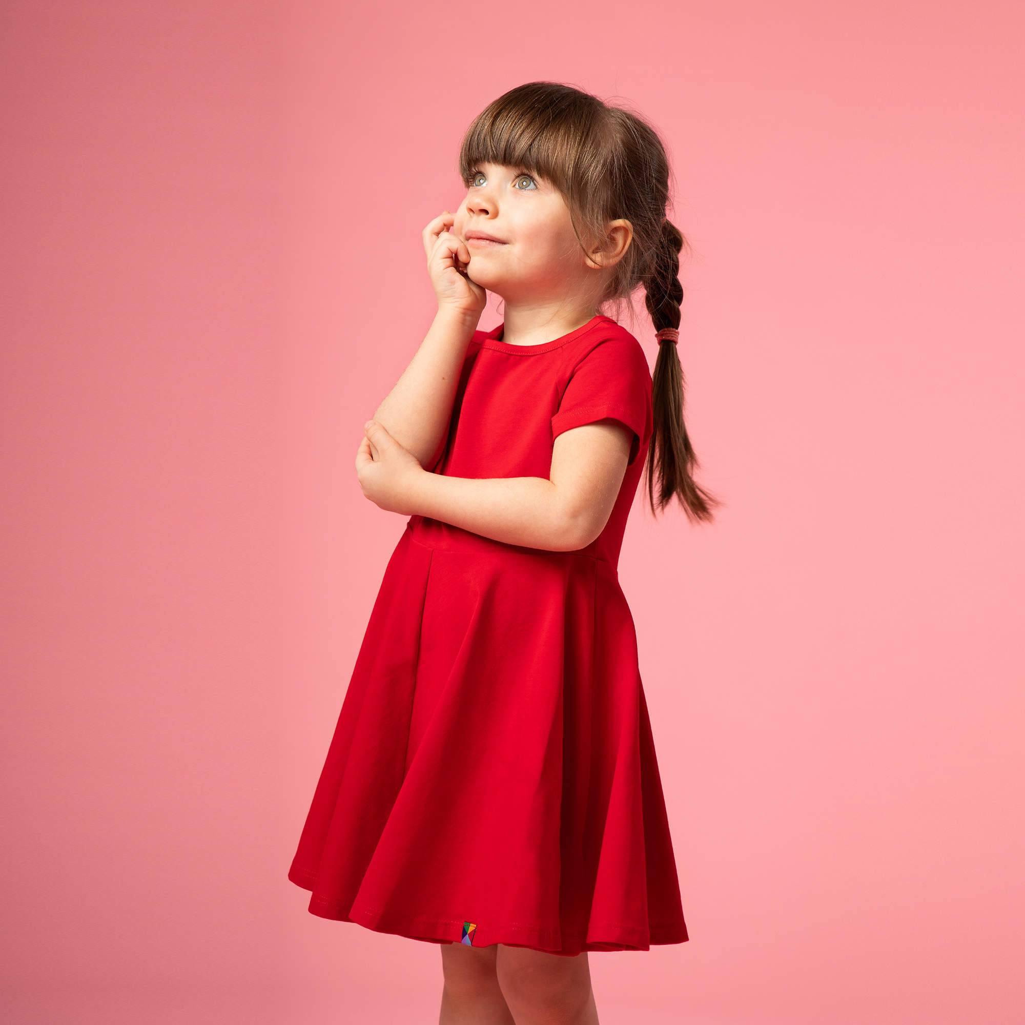 Red short sleeve dress