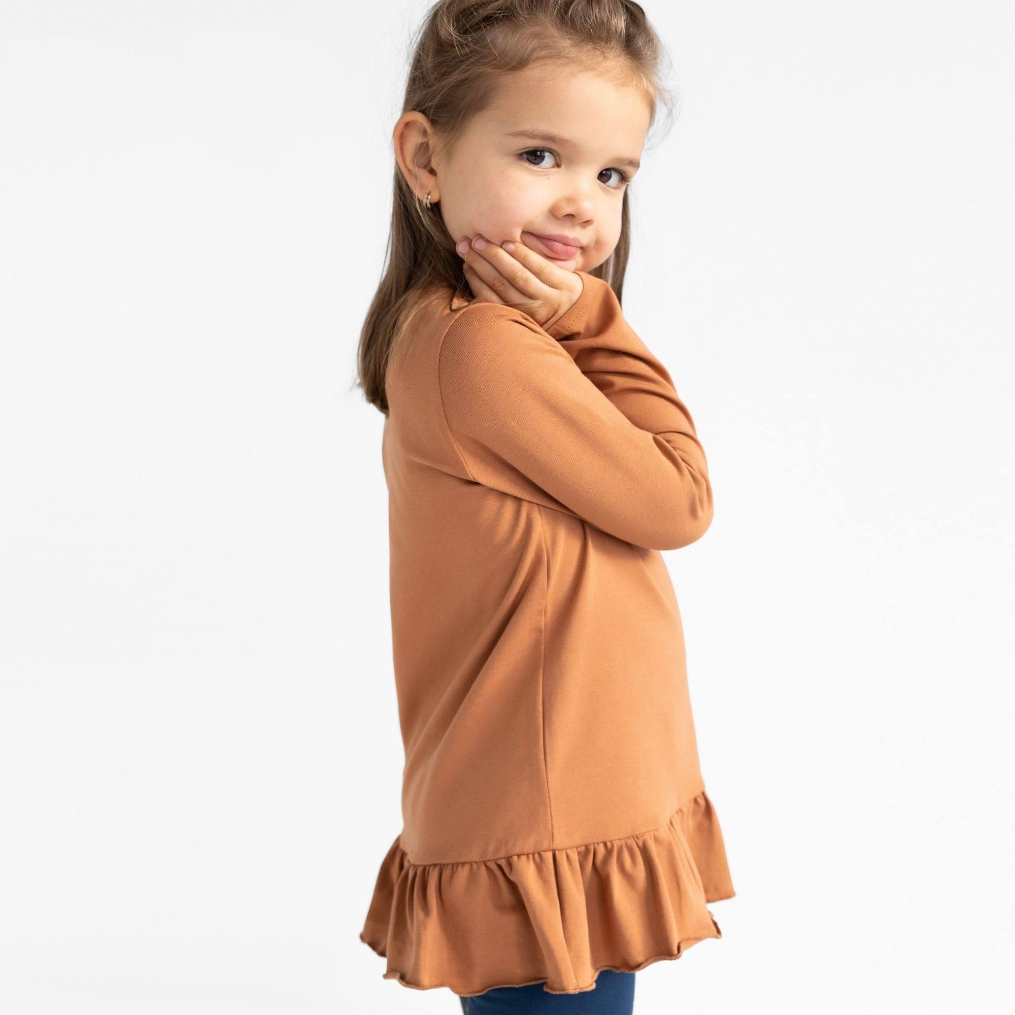 Caramel frill blouse