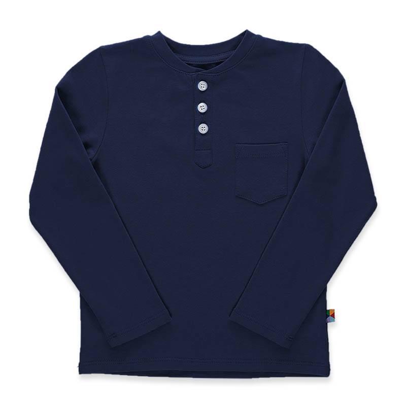 Navy blue henley longsleeve shirt