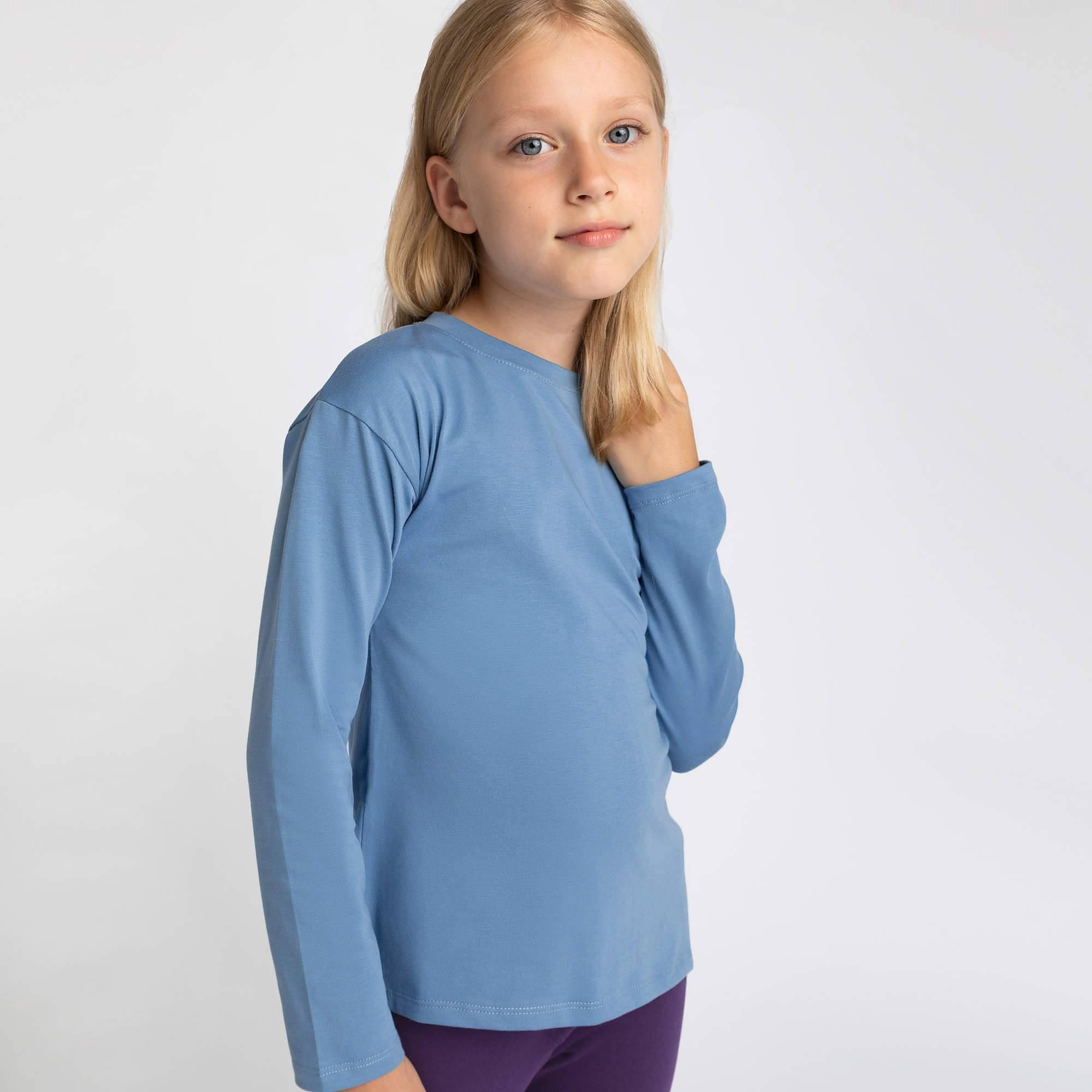 Sky blue high-low hem shirt