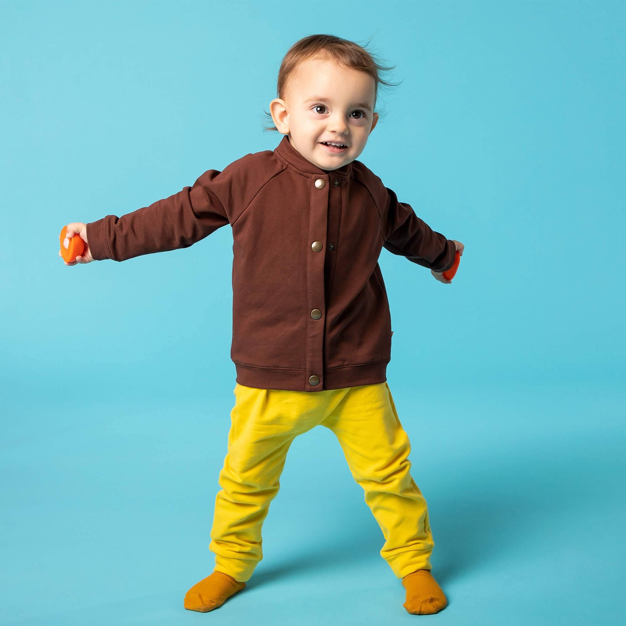 Brown button-up bomber jacket Baby