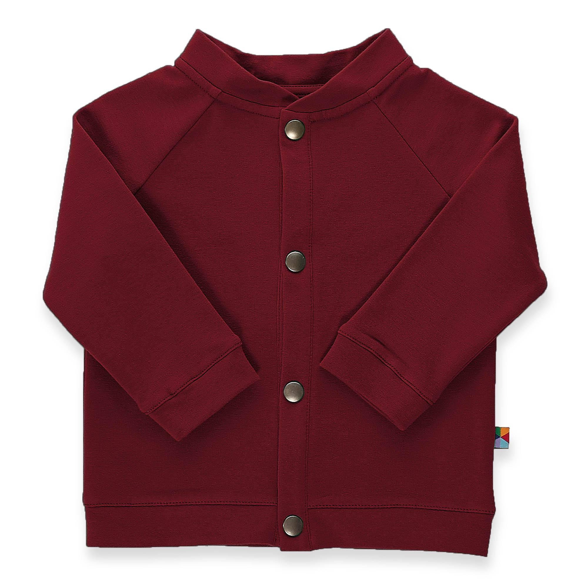 Burgundy button-up bomber jacket Baby