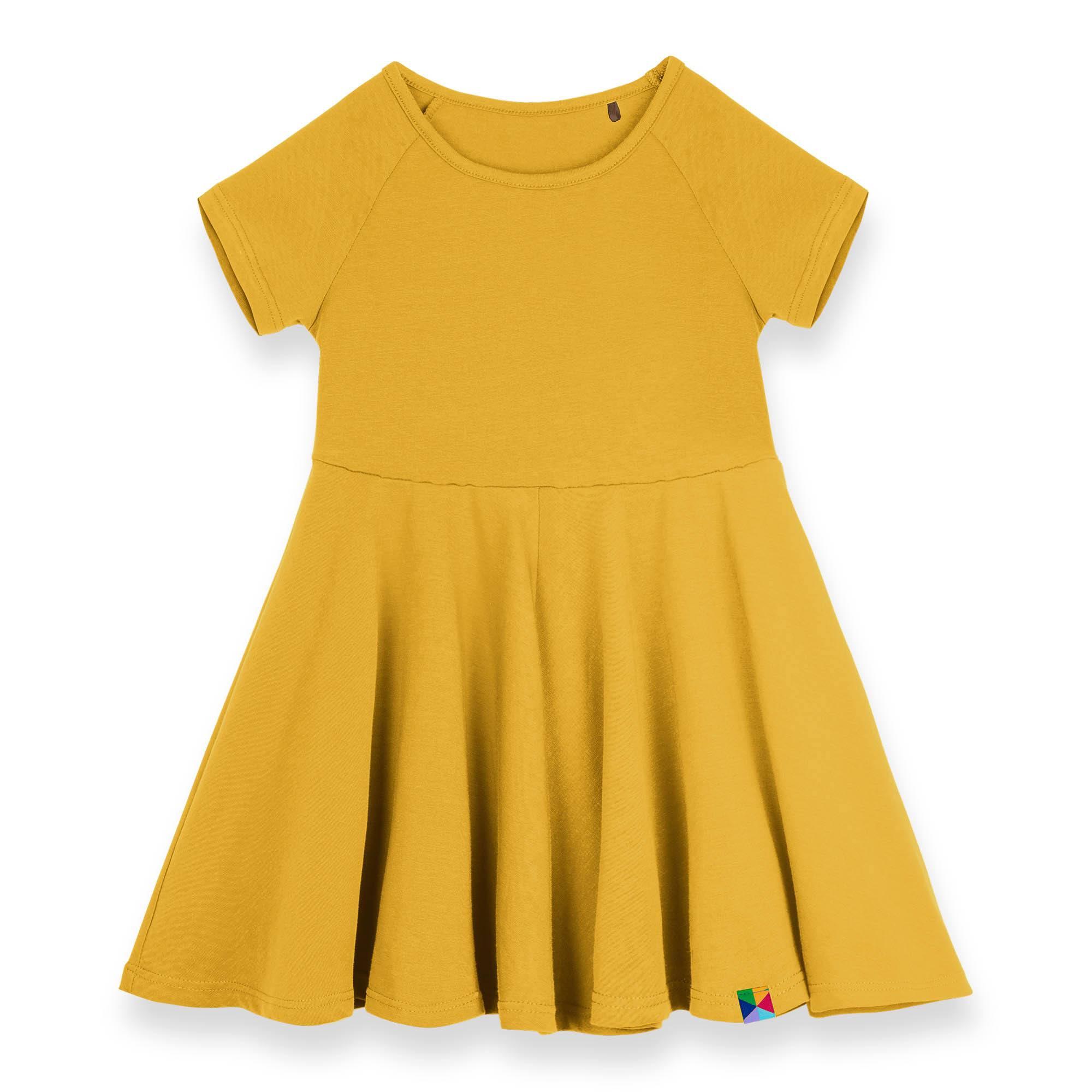 Mustard short sleeve dress