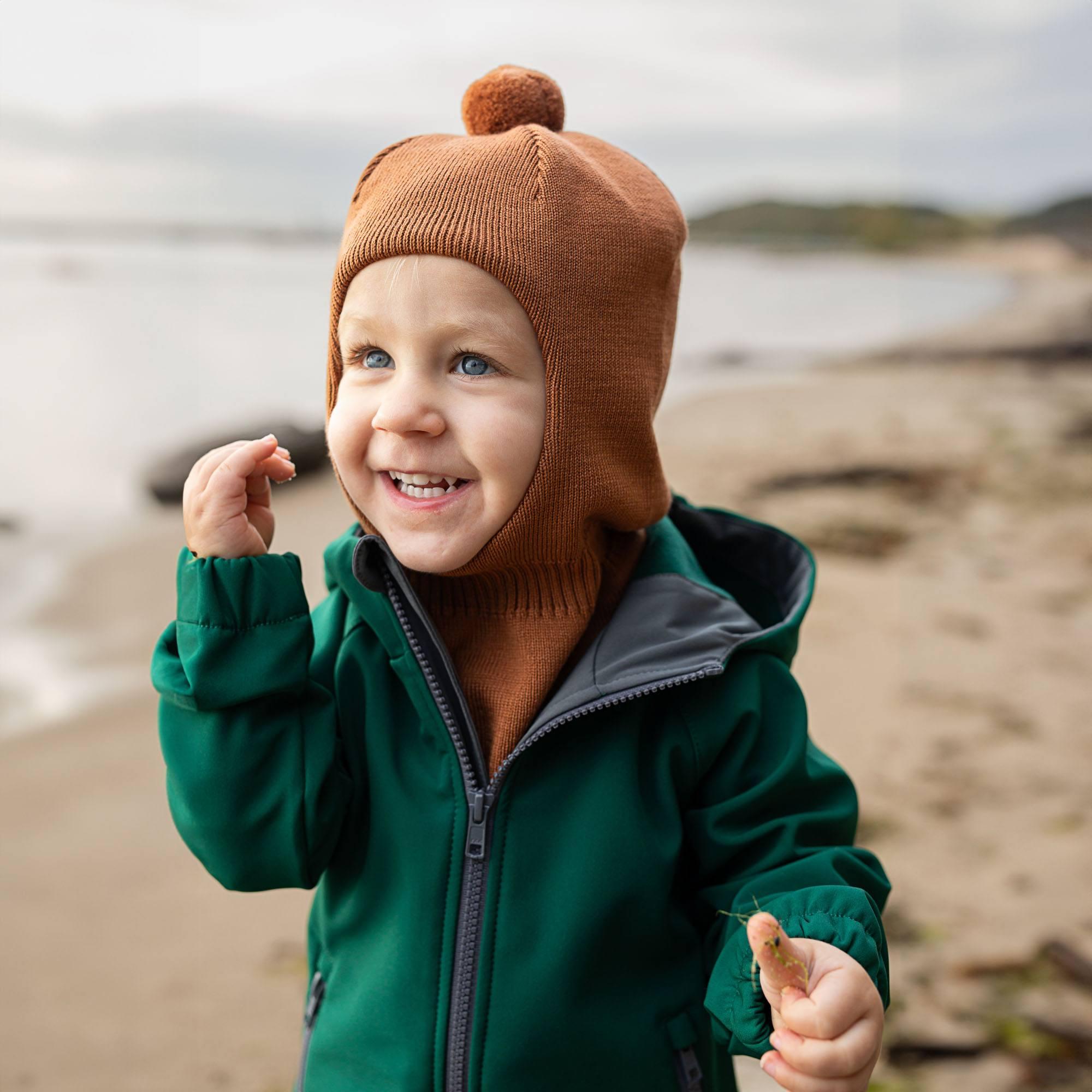 Bottle-green softshell jacket Baby