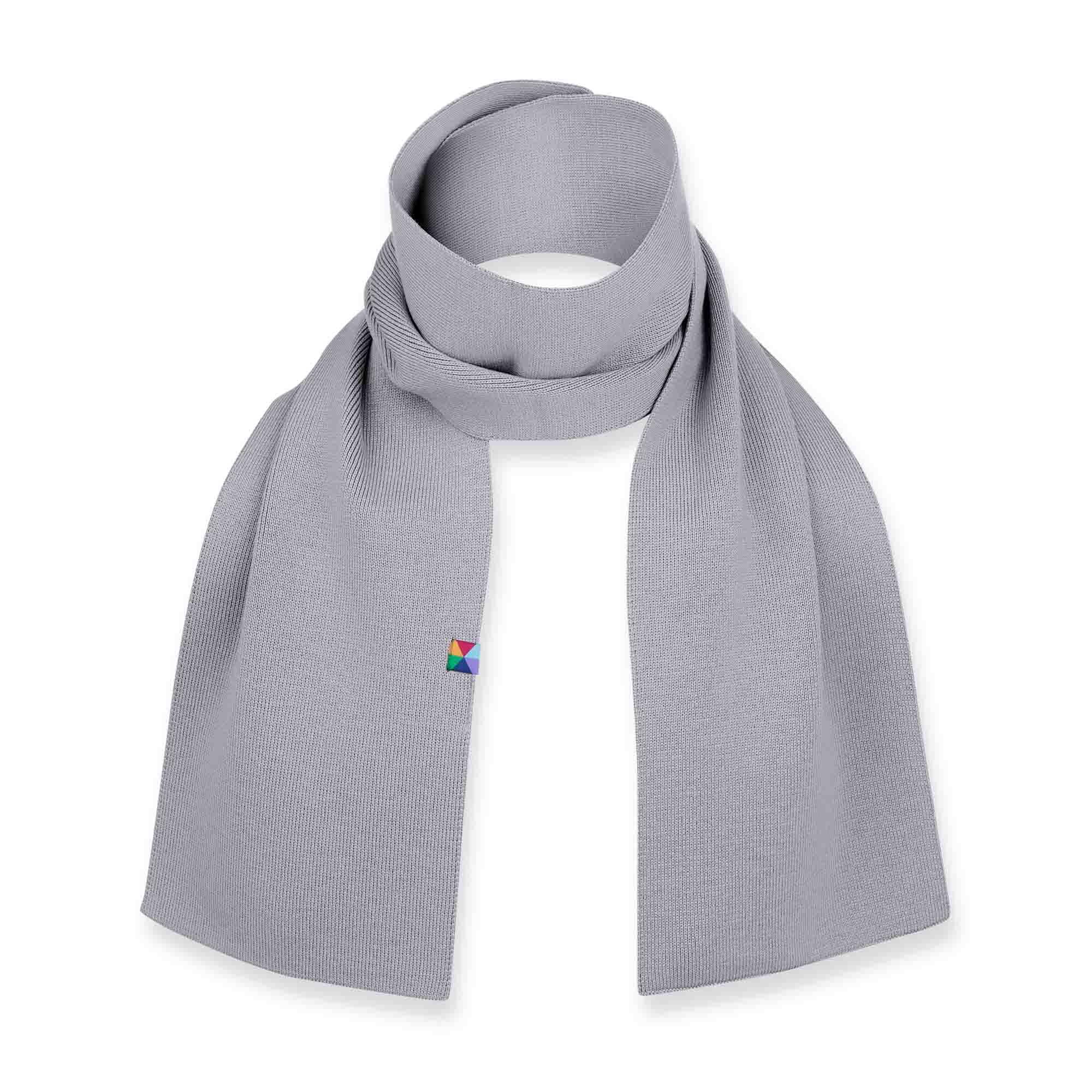 Grey melange fine knit merino wool scarf kids