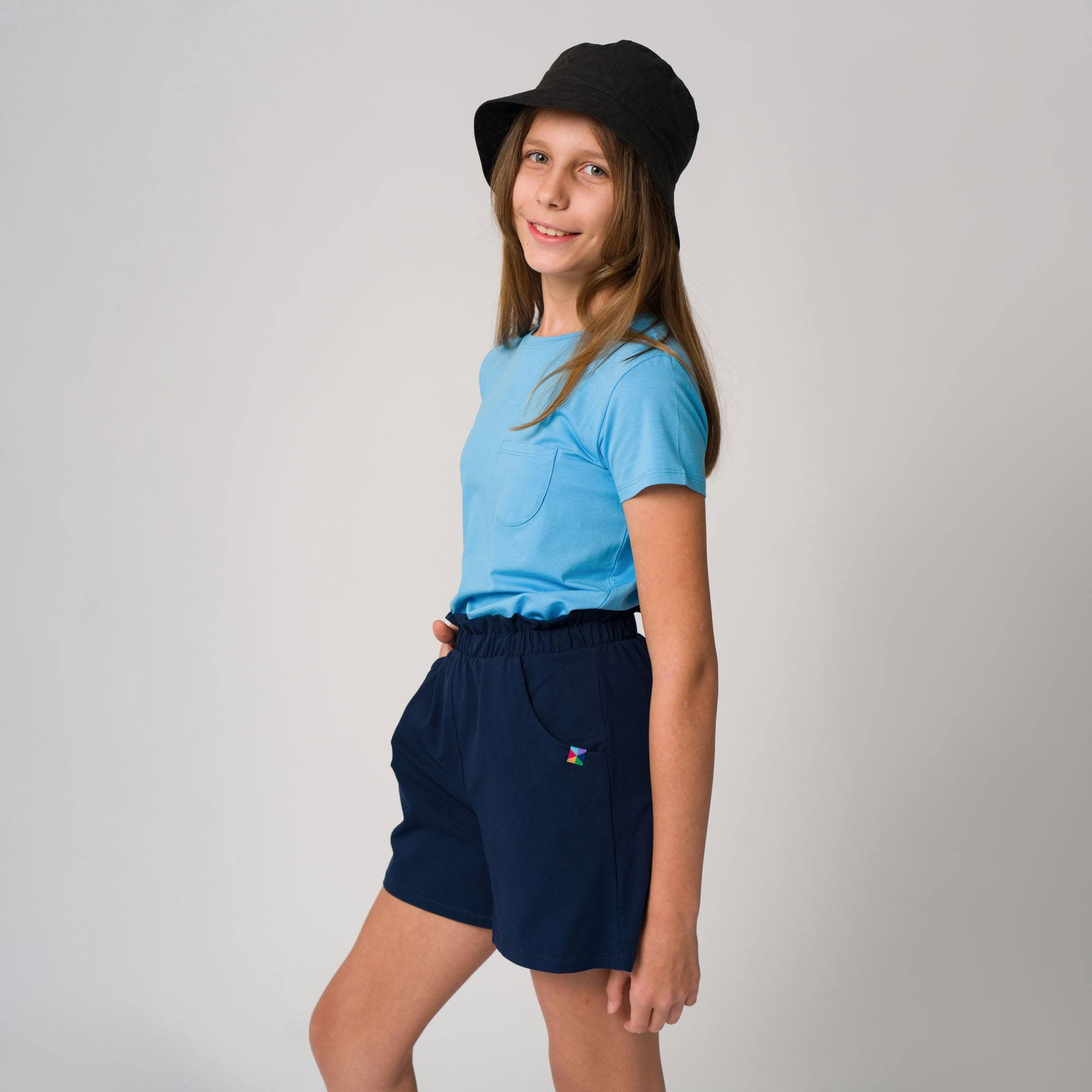 Navy blue loose cut shorts Junior