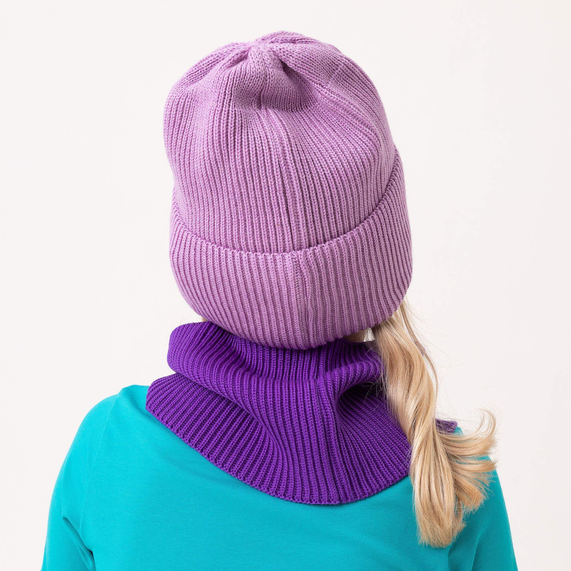 Light purple merino wool hat kids