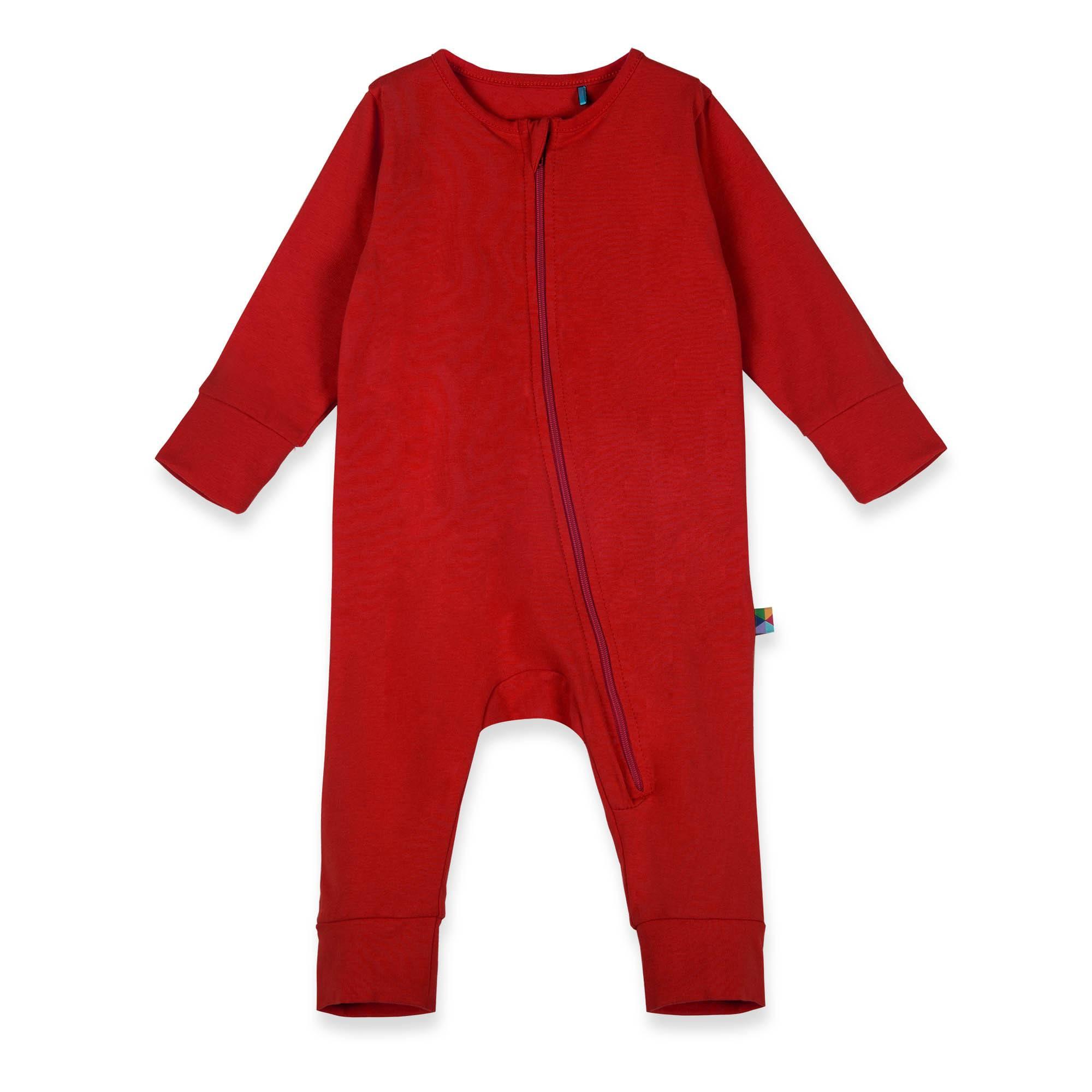 Red romper suit