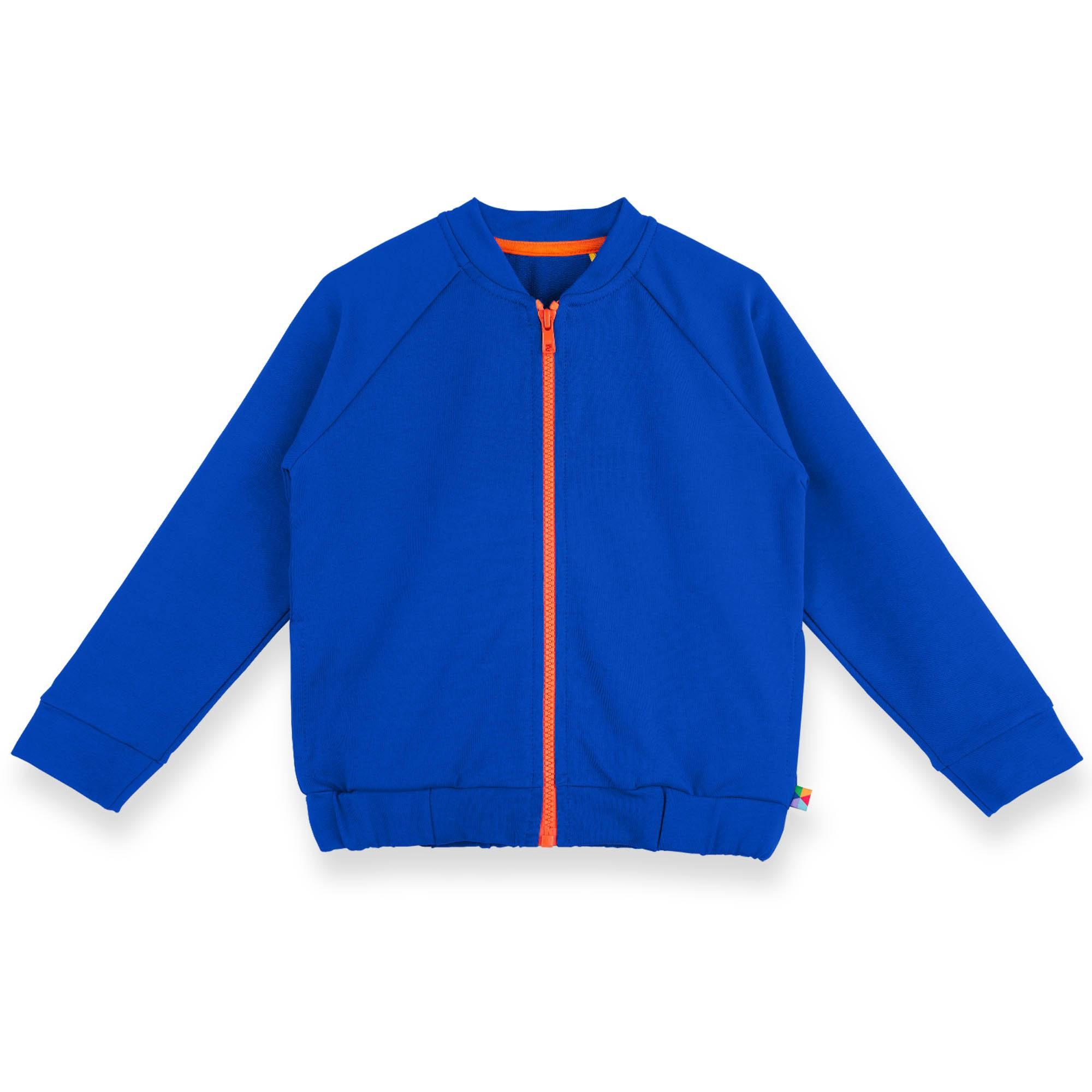 Blue zip-up sweatshirt