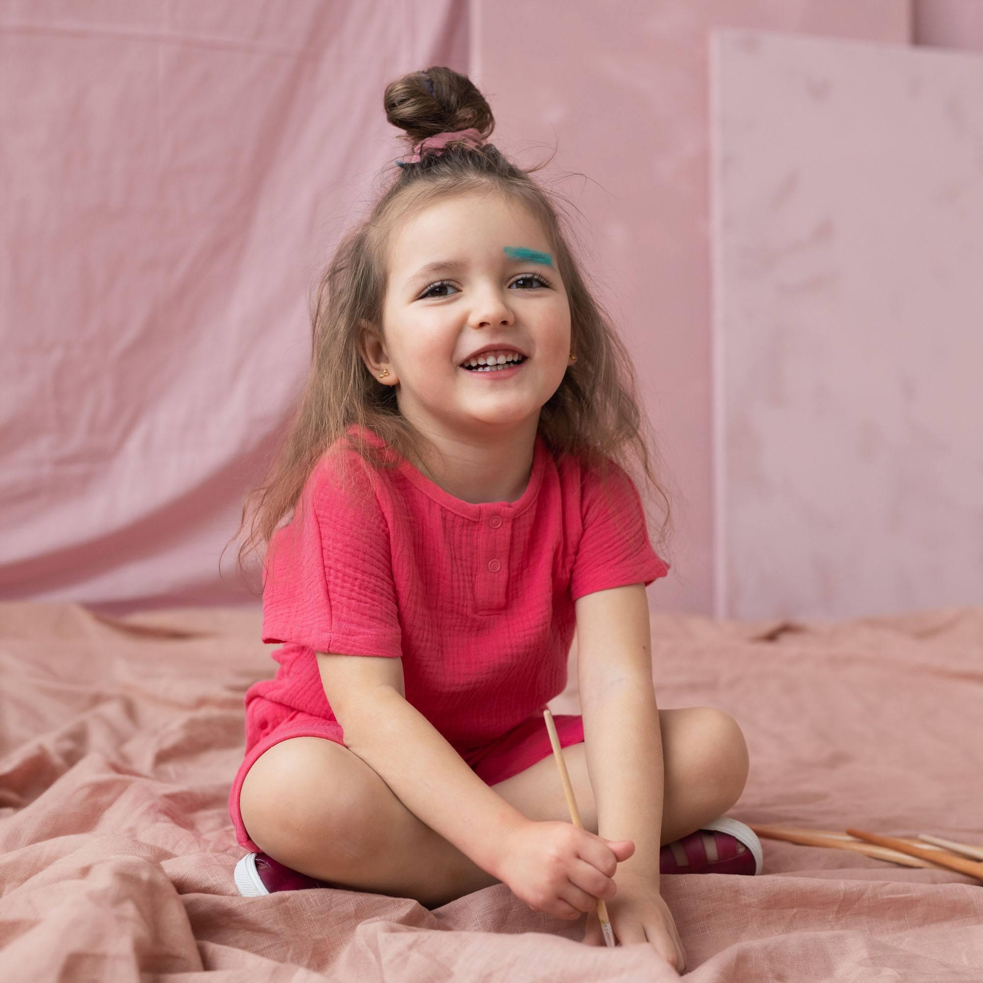 Coral muslin shirt