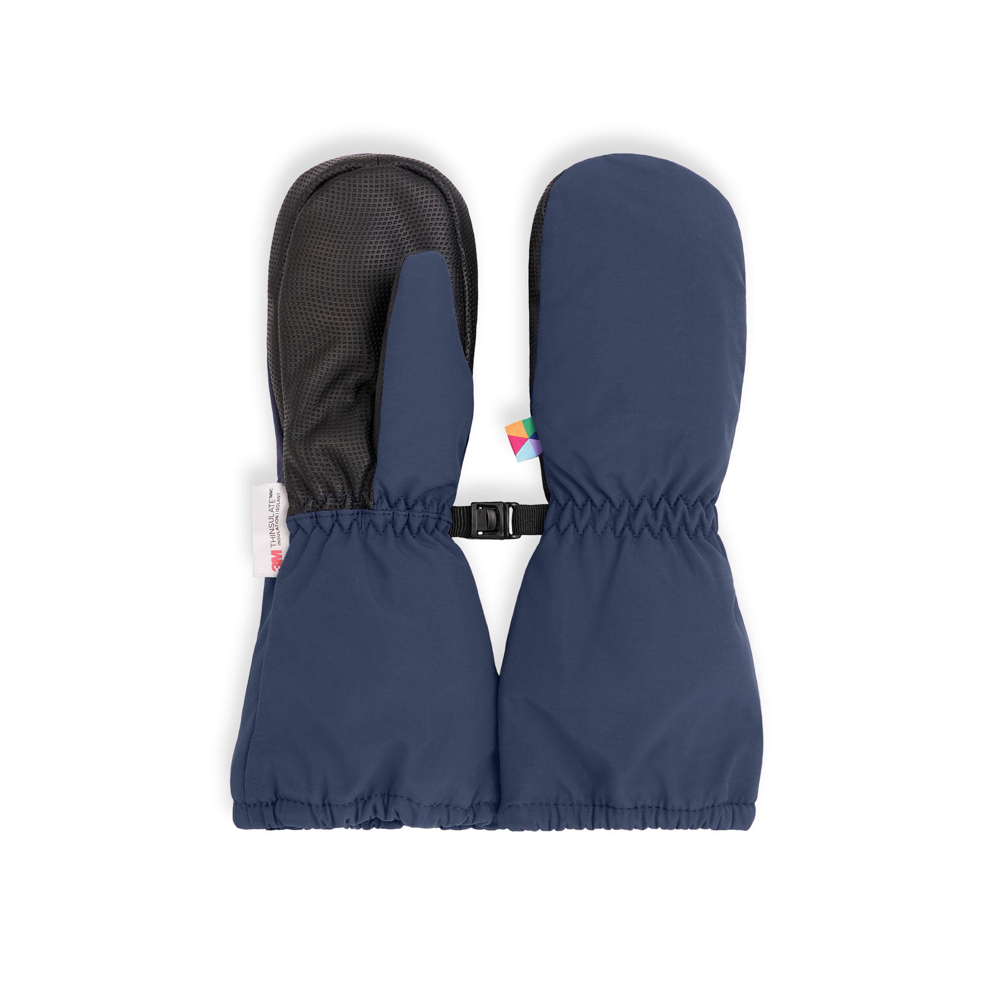 Navy blue winter mittens kids