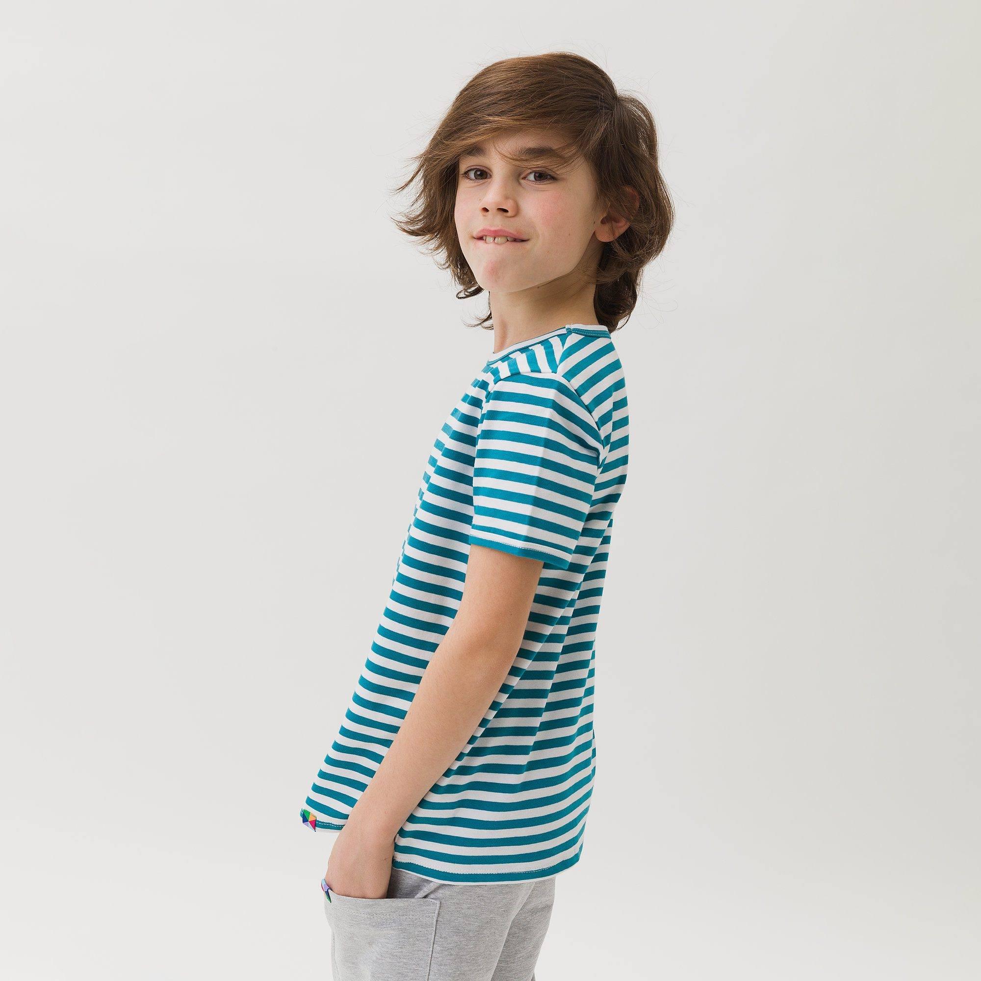 Turquoise stripes T-shirt