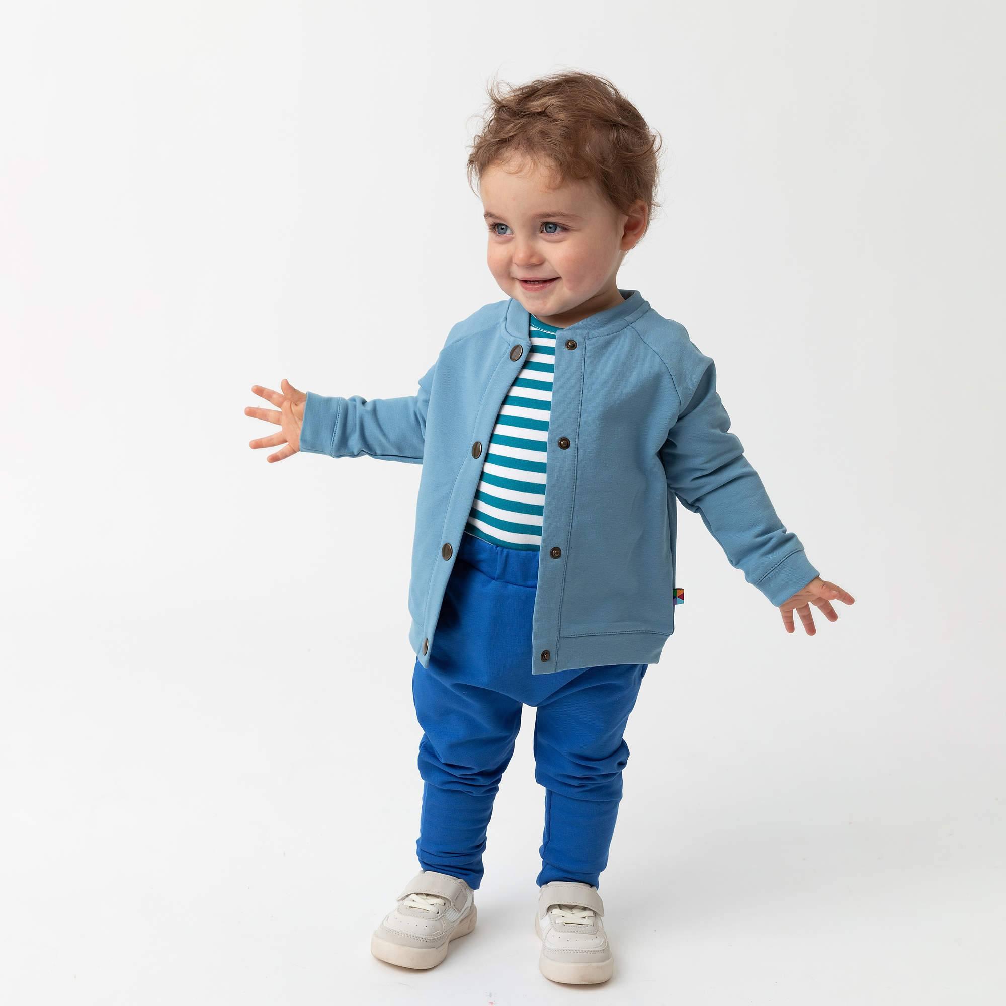 Sky blue button-up bomber jacket Baby