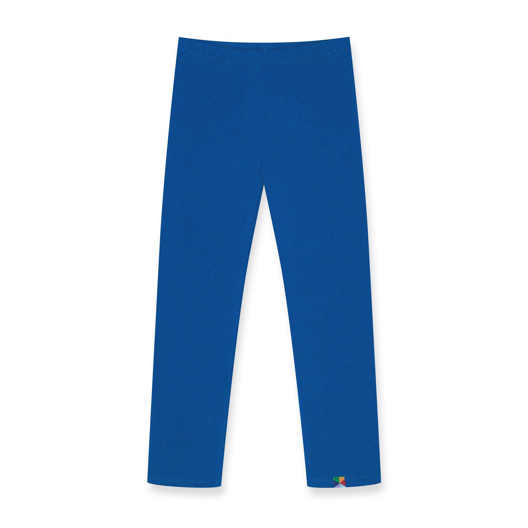 Blue fleece-lined leggings