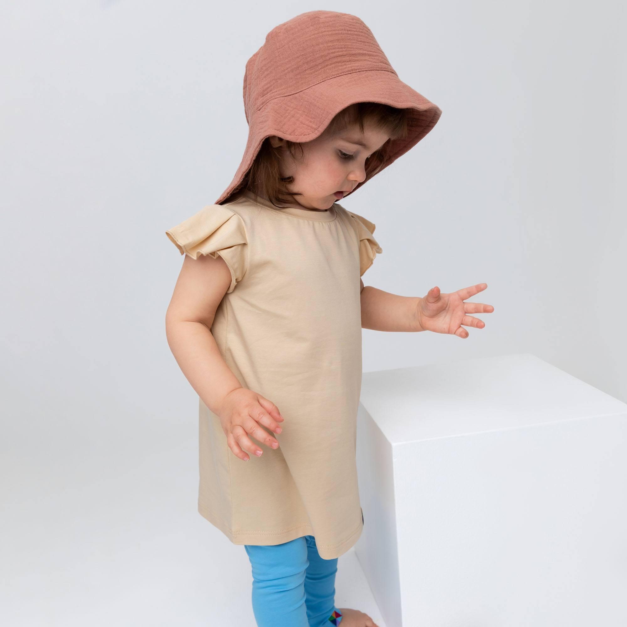 Beige short butterfly sleeve tunic Baby