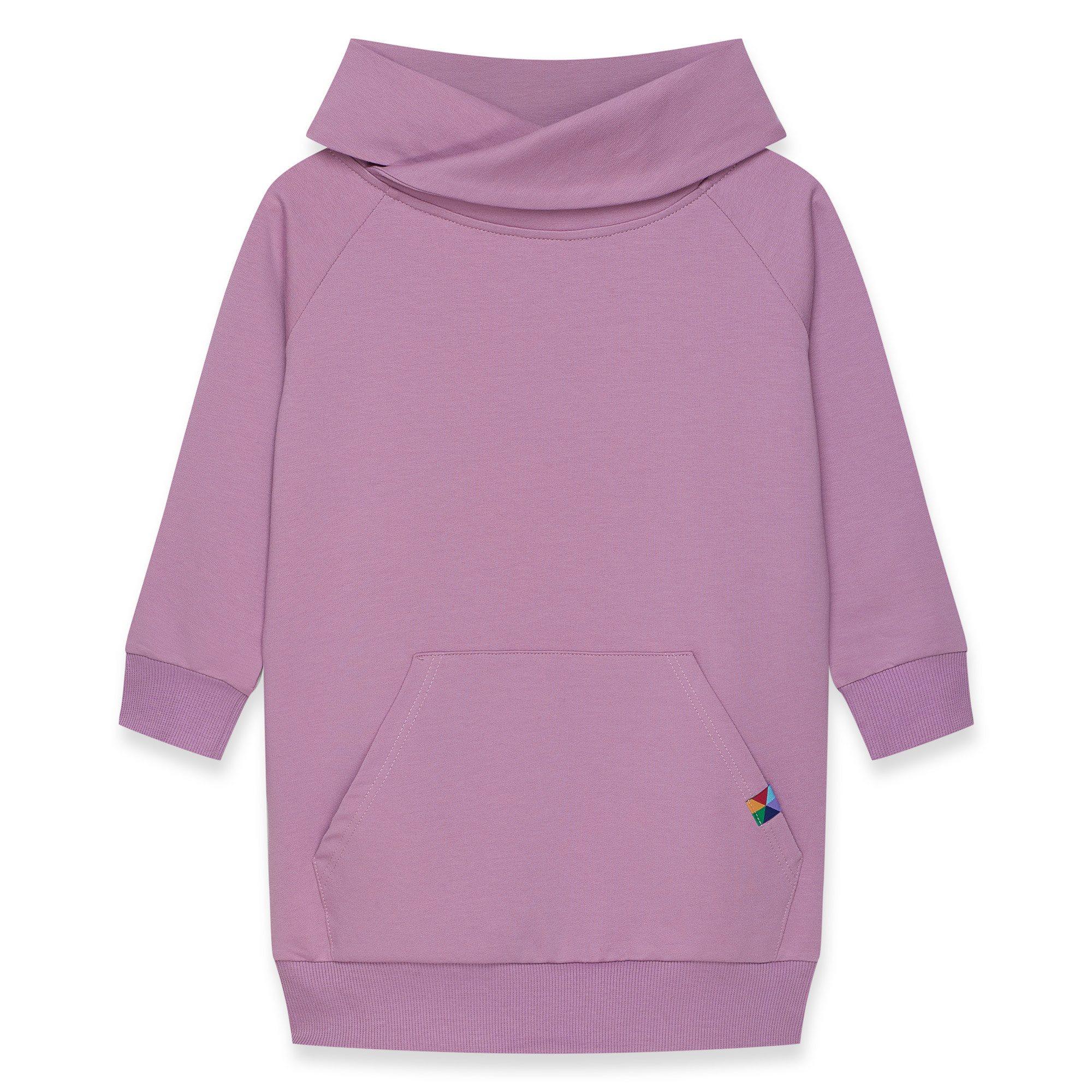 Light purple long funnel neck pullover sweatshirt