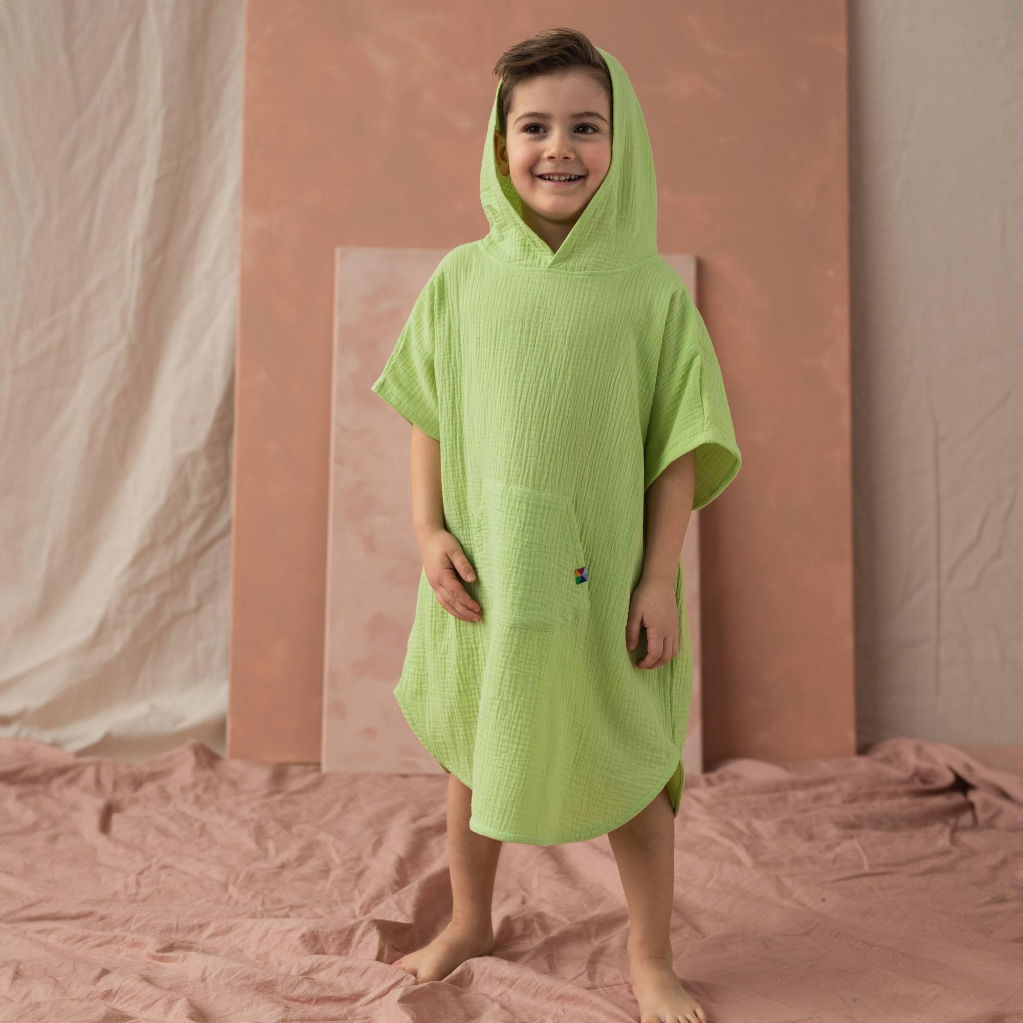 Lime muslin poncho