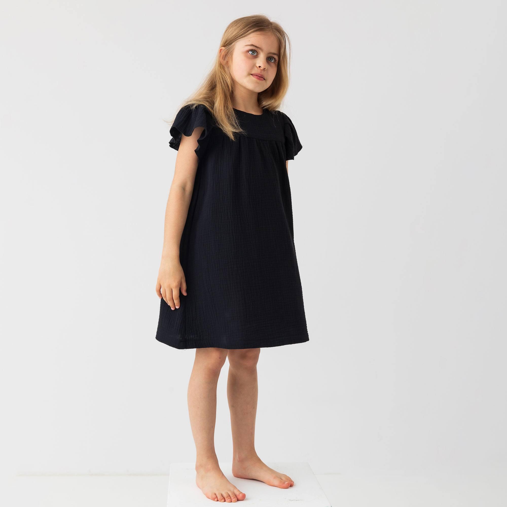 Black muslin dress