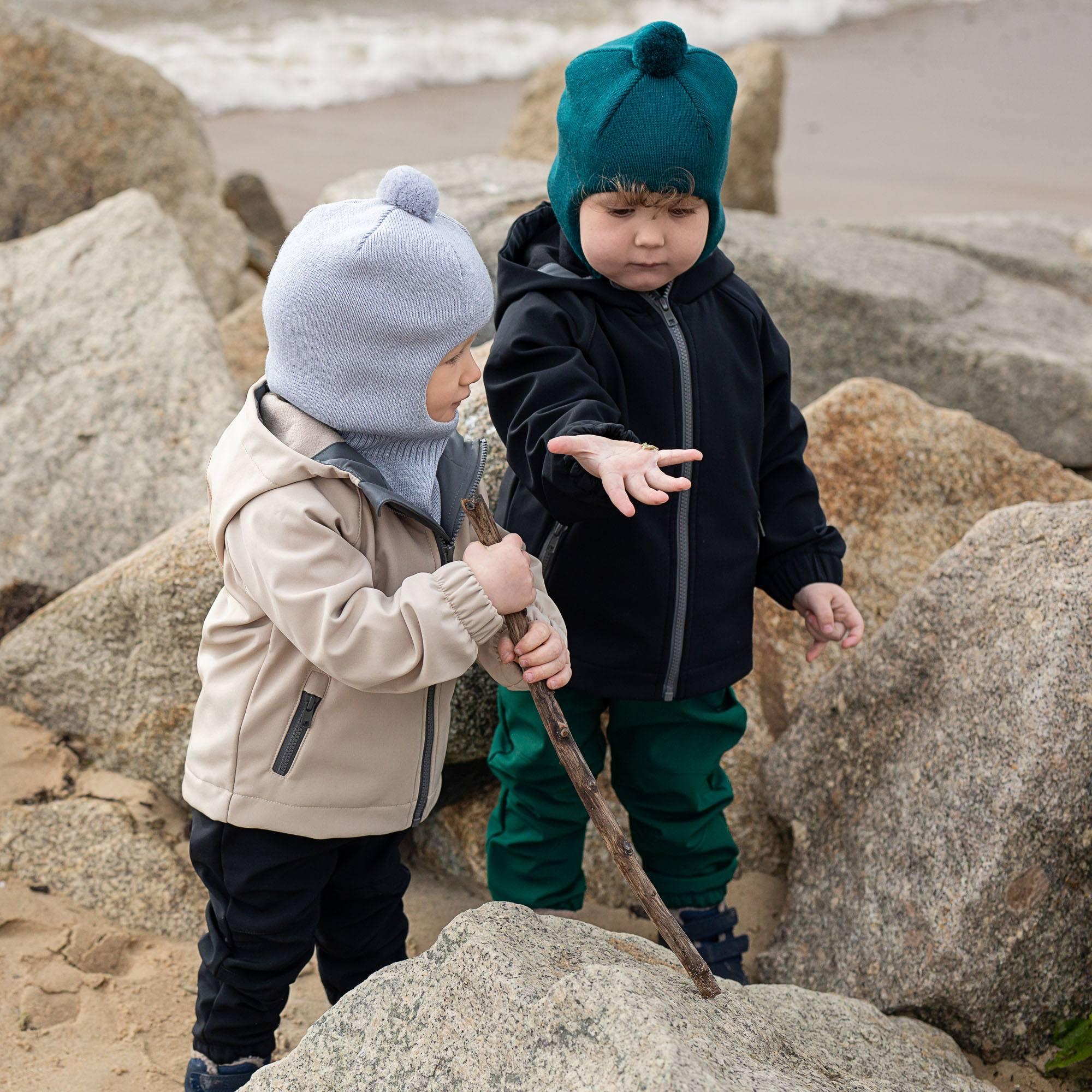 Beige softshell jacket Baby