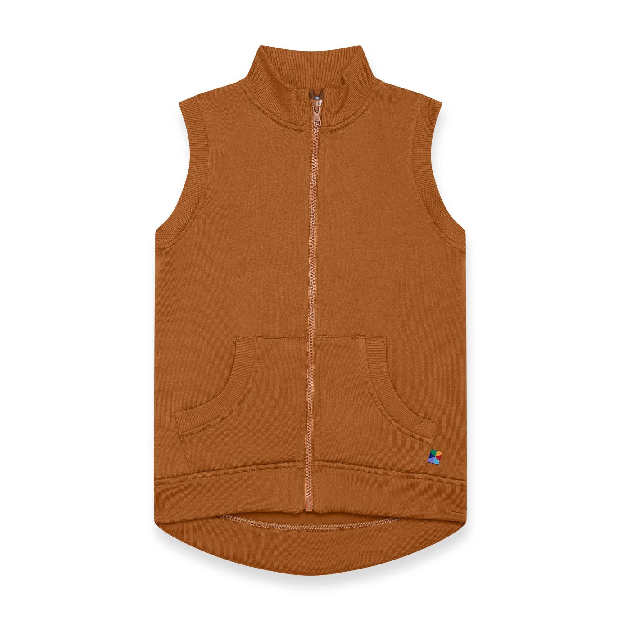 Caramel zip-up vest