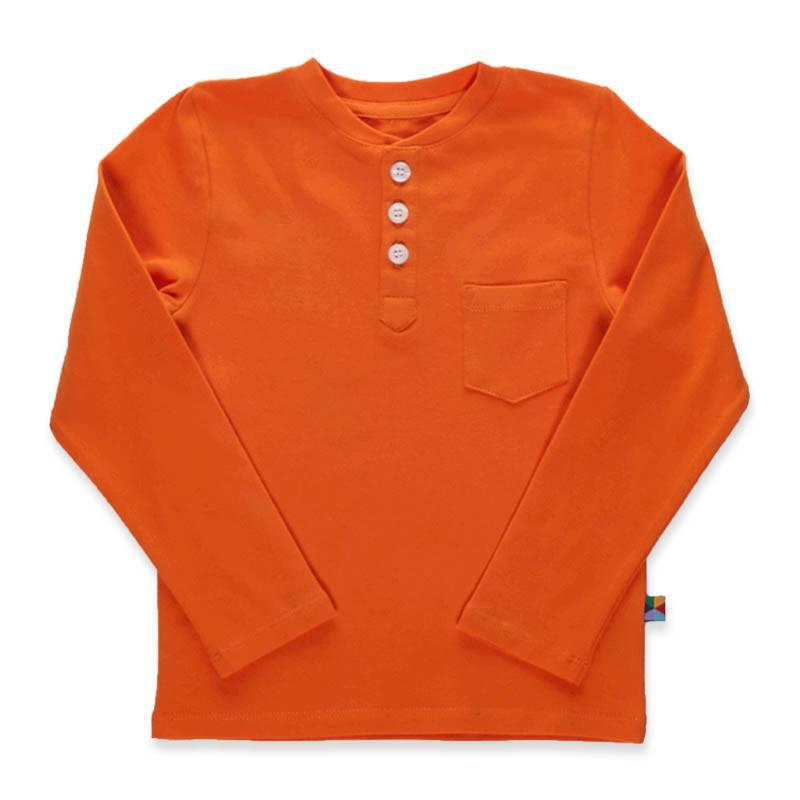 Orange henley longsleeve shirt