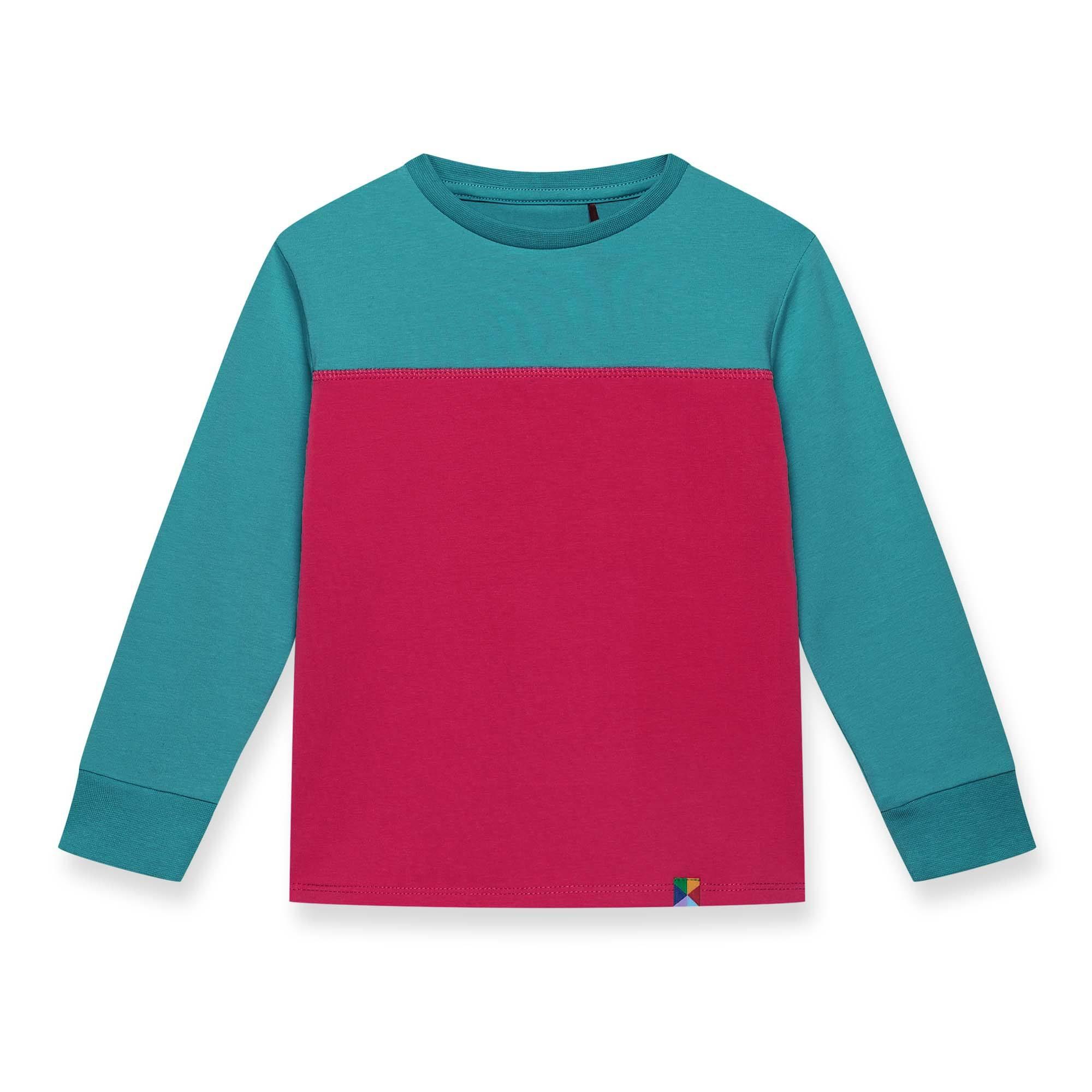 Turquoise - pink two-colour shirt