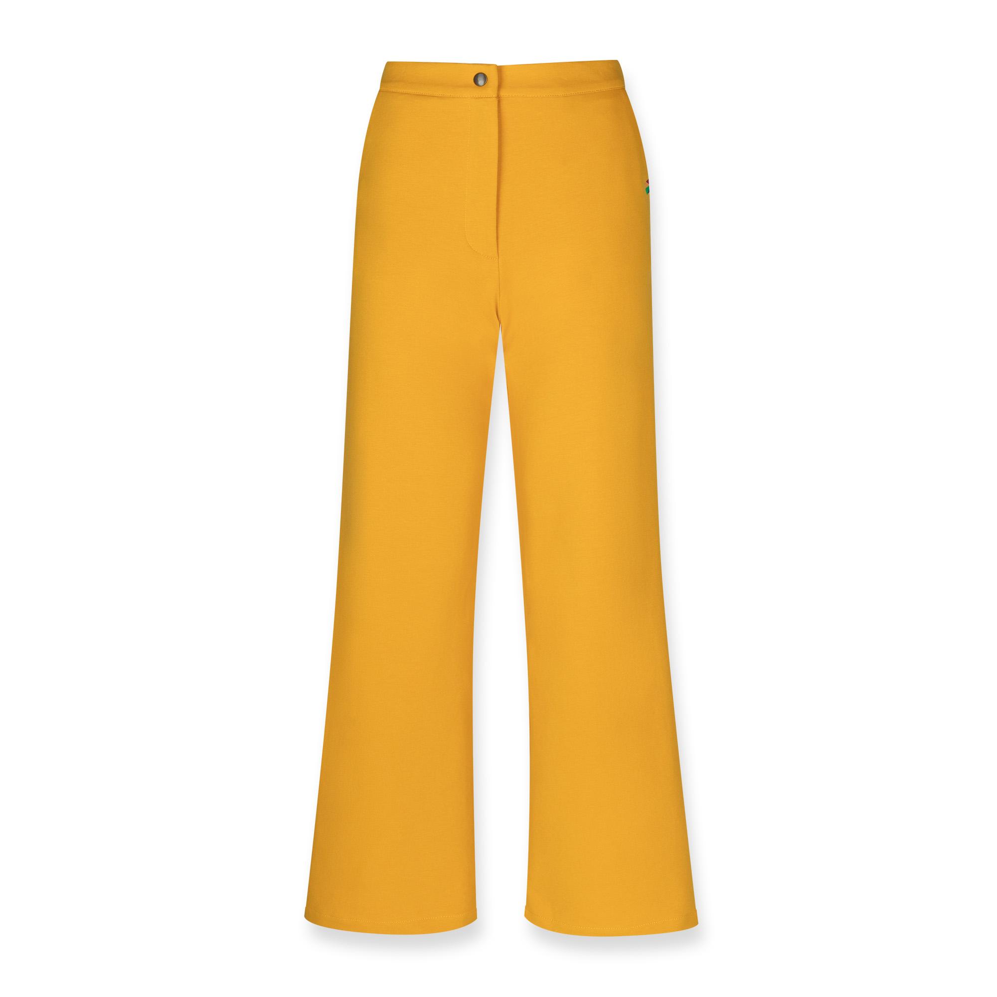 Mustard long zippered pants Men