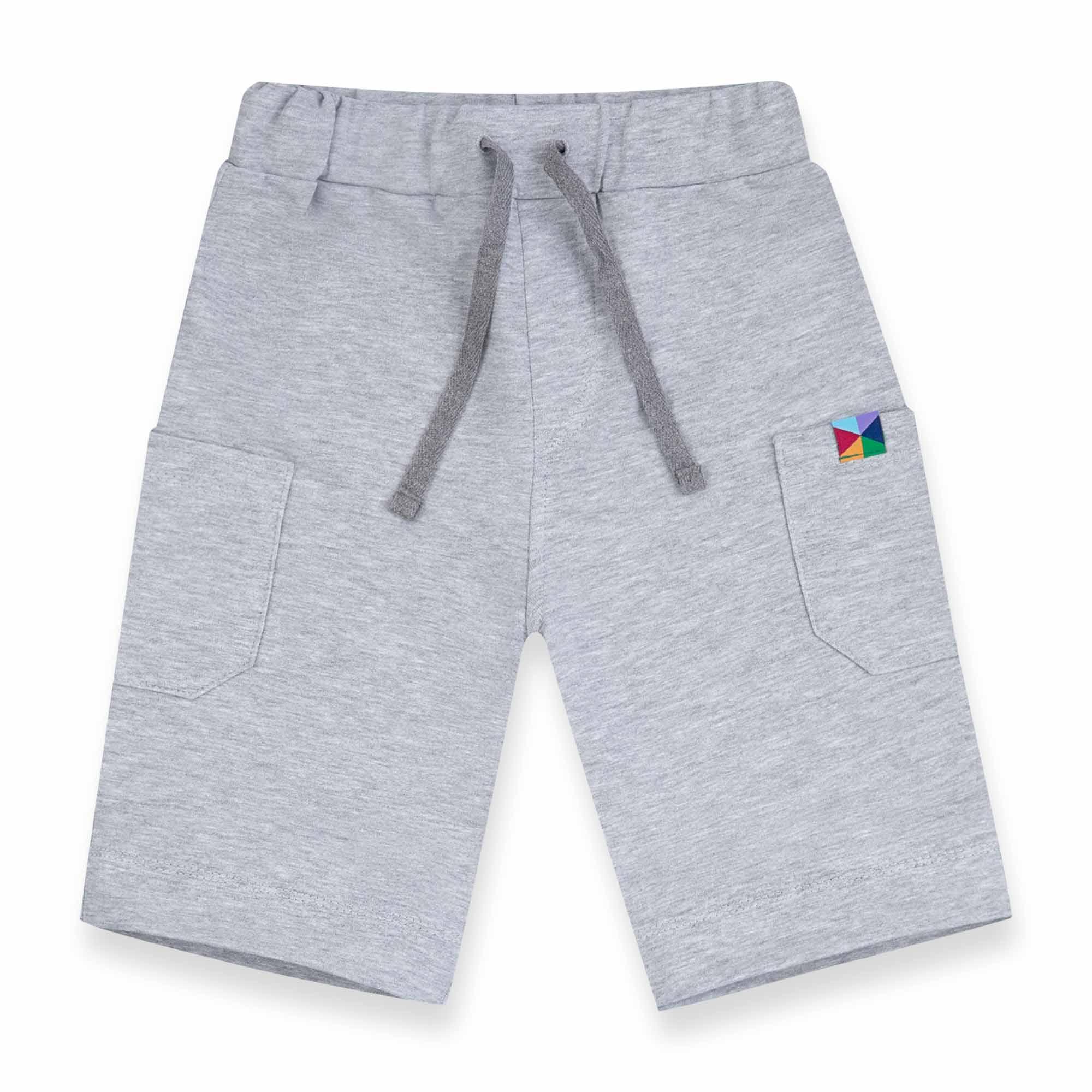 Grey melange cargo shorts