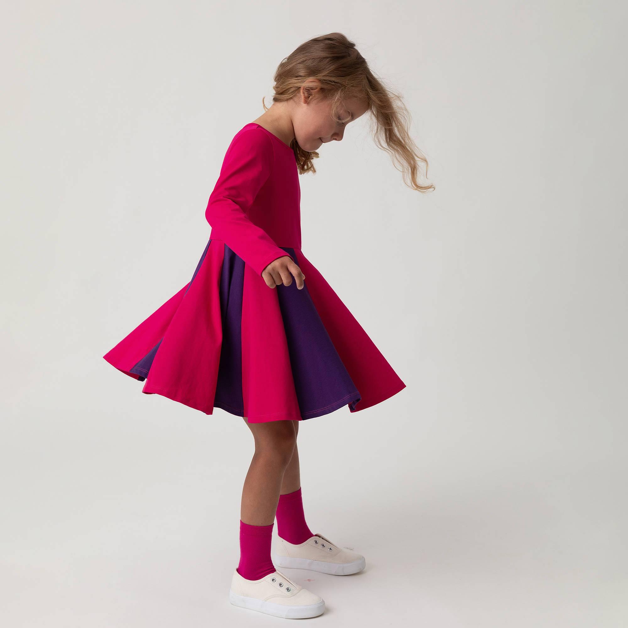 Pink - violet two-tone frill dress