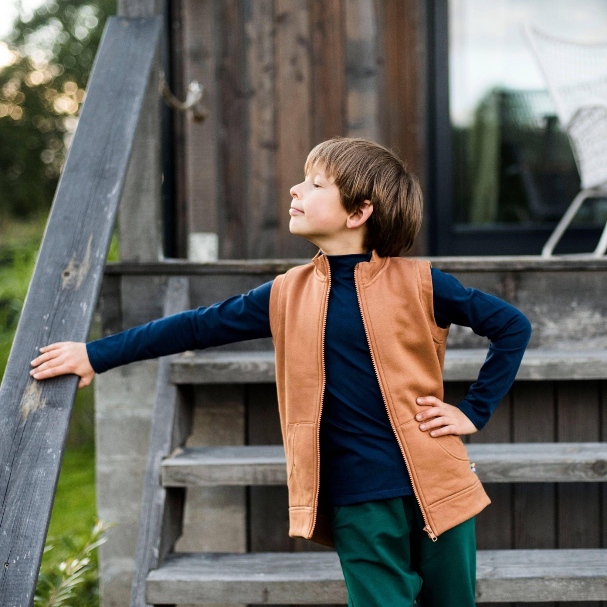 Caramel zip-up vest