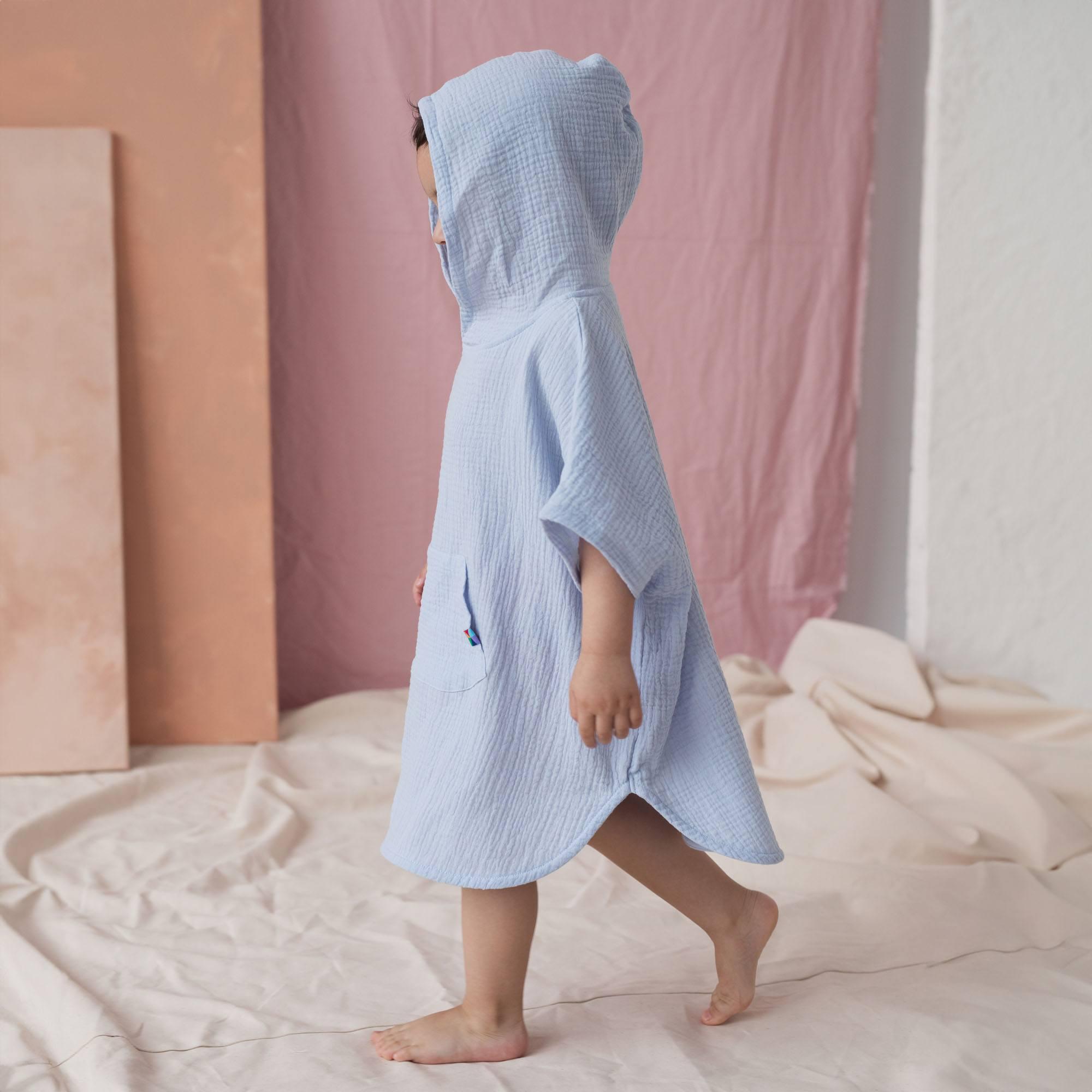 Light blue muslin poncho