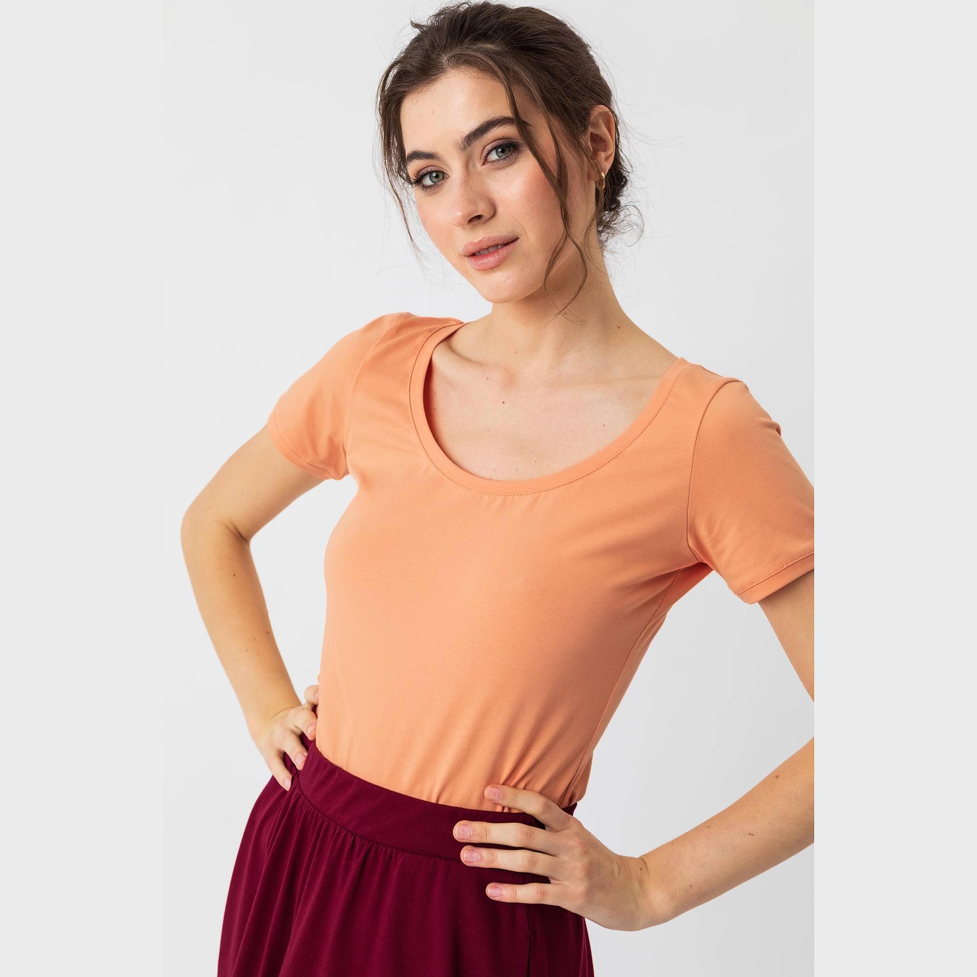 Apricot scoop neck blouse Women