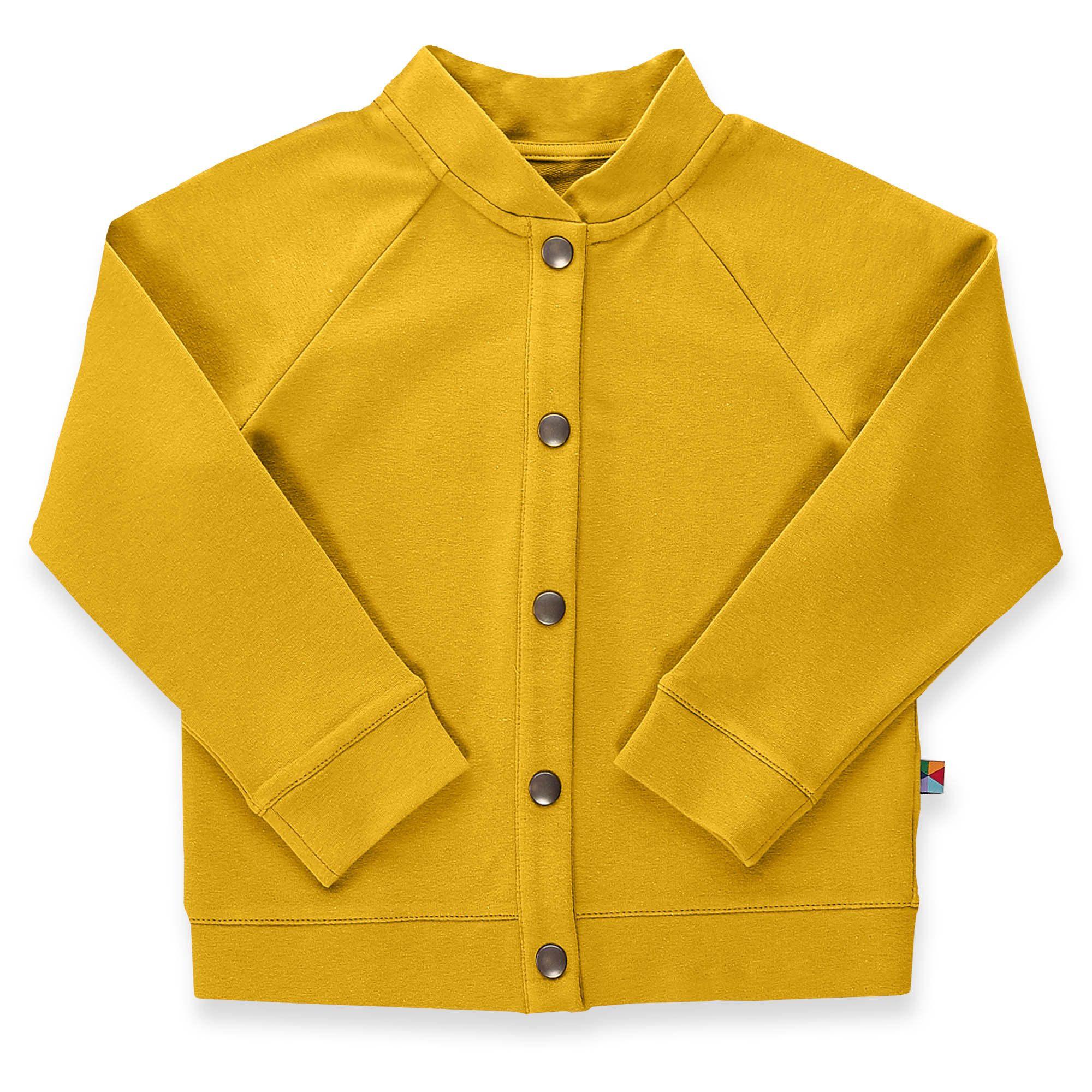 Mustard button-up bomber jacket