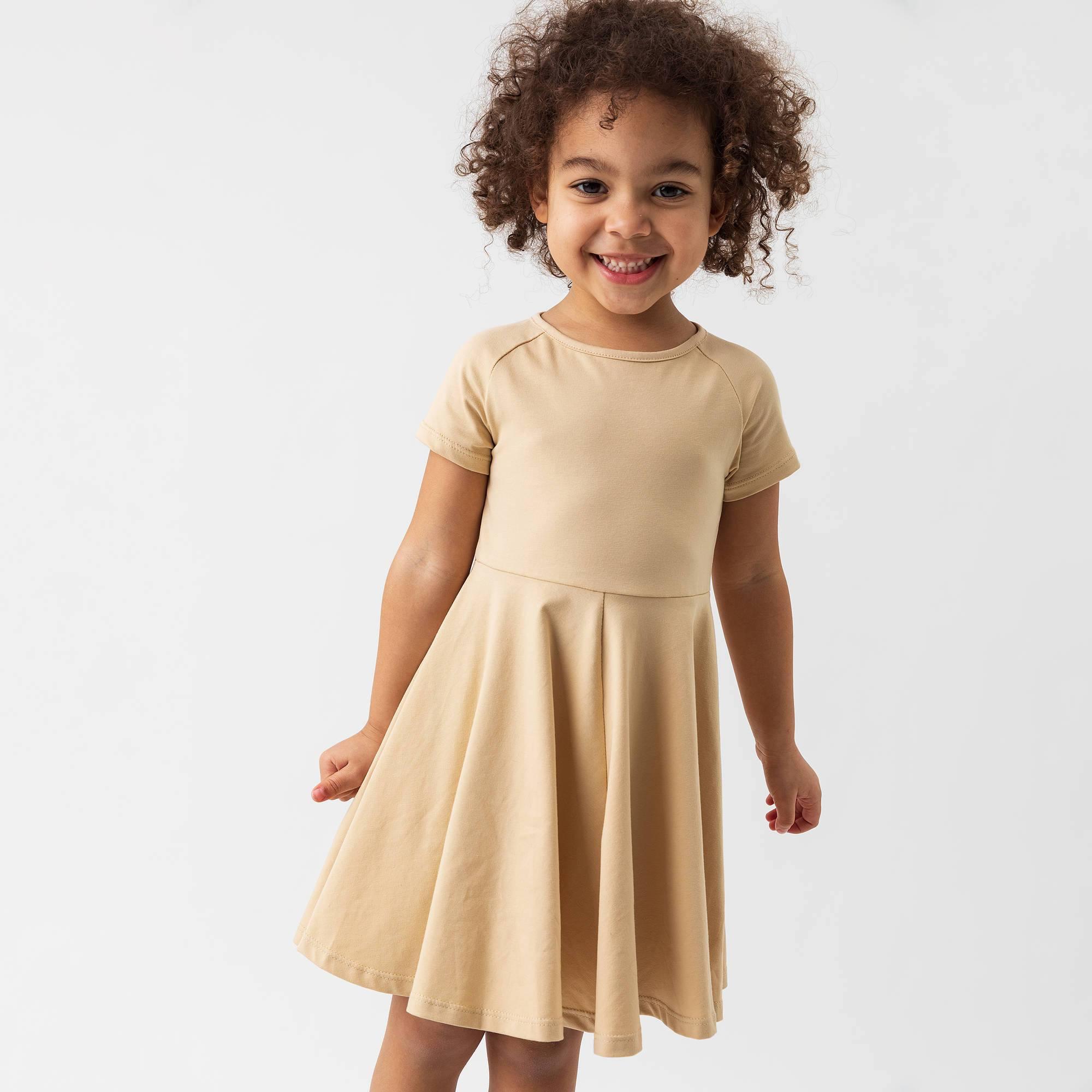 Beige short sleeve dress